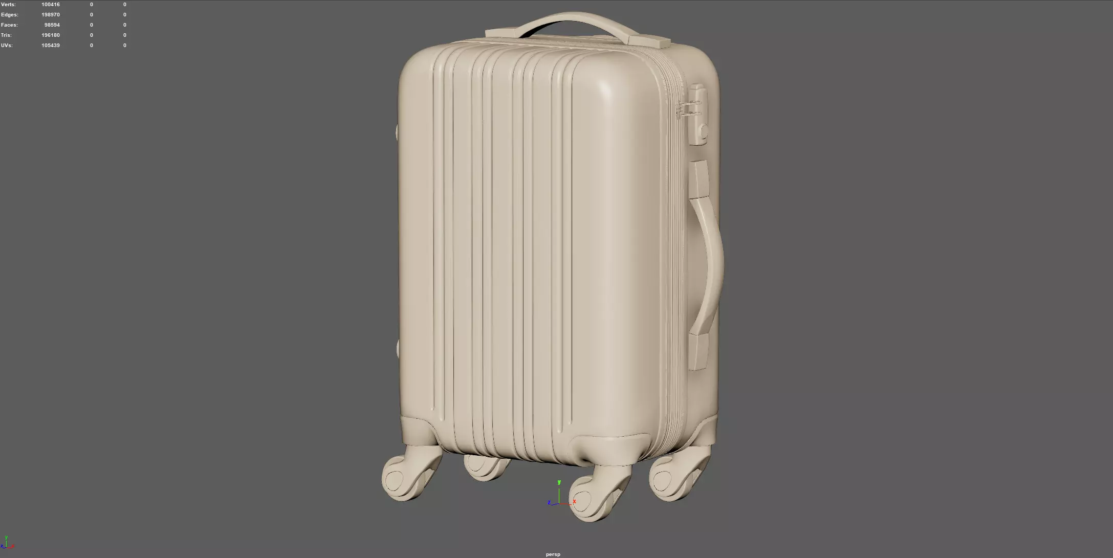 Trolley Suitcase Travel Bag 3D model_5