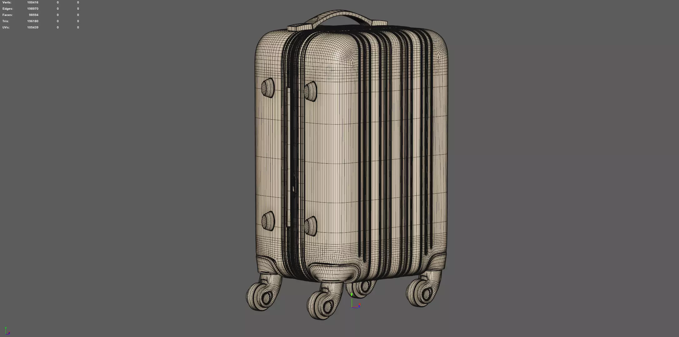 Trolley Suitcase Travel Bag 3D model_10