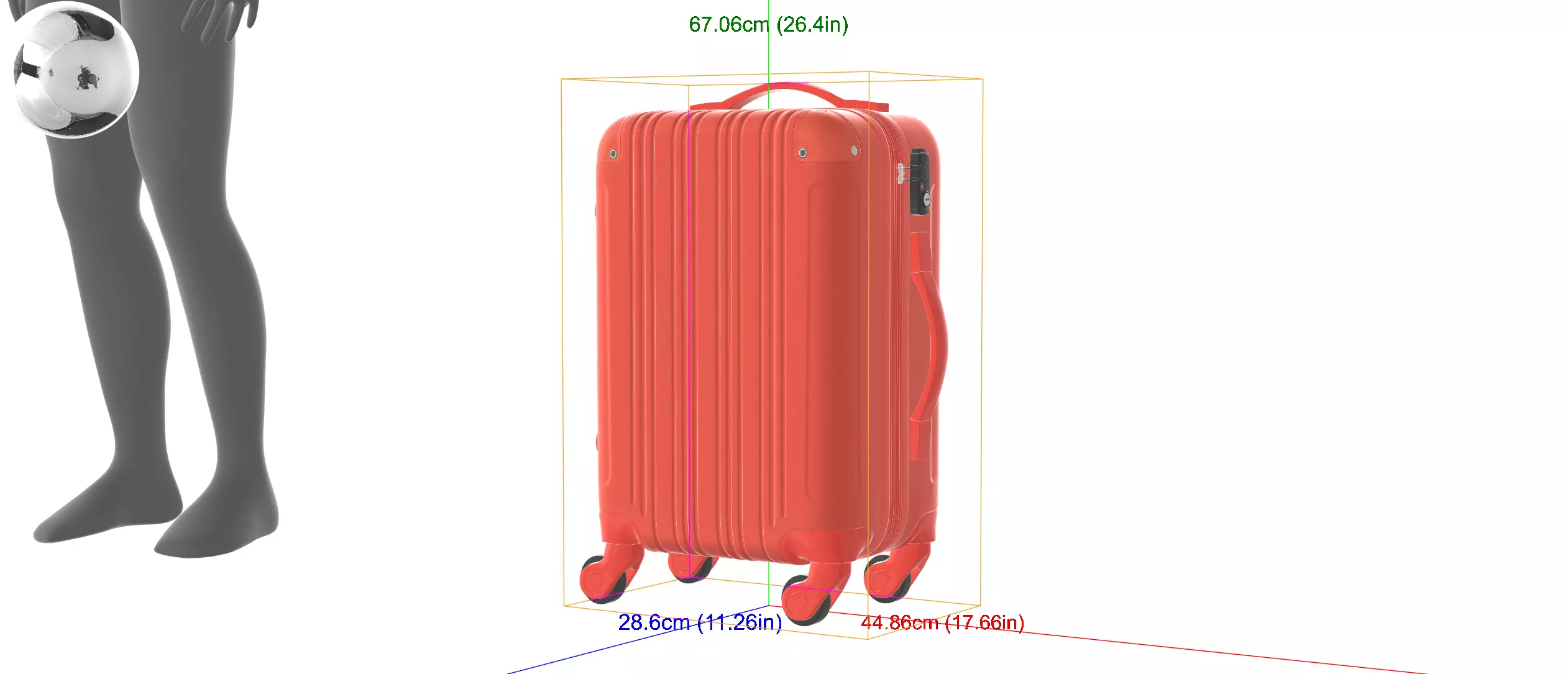 Trolley Suitcase Travel Bag 3D model_14
