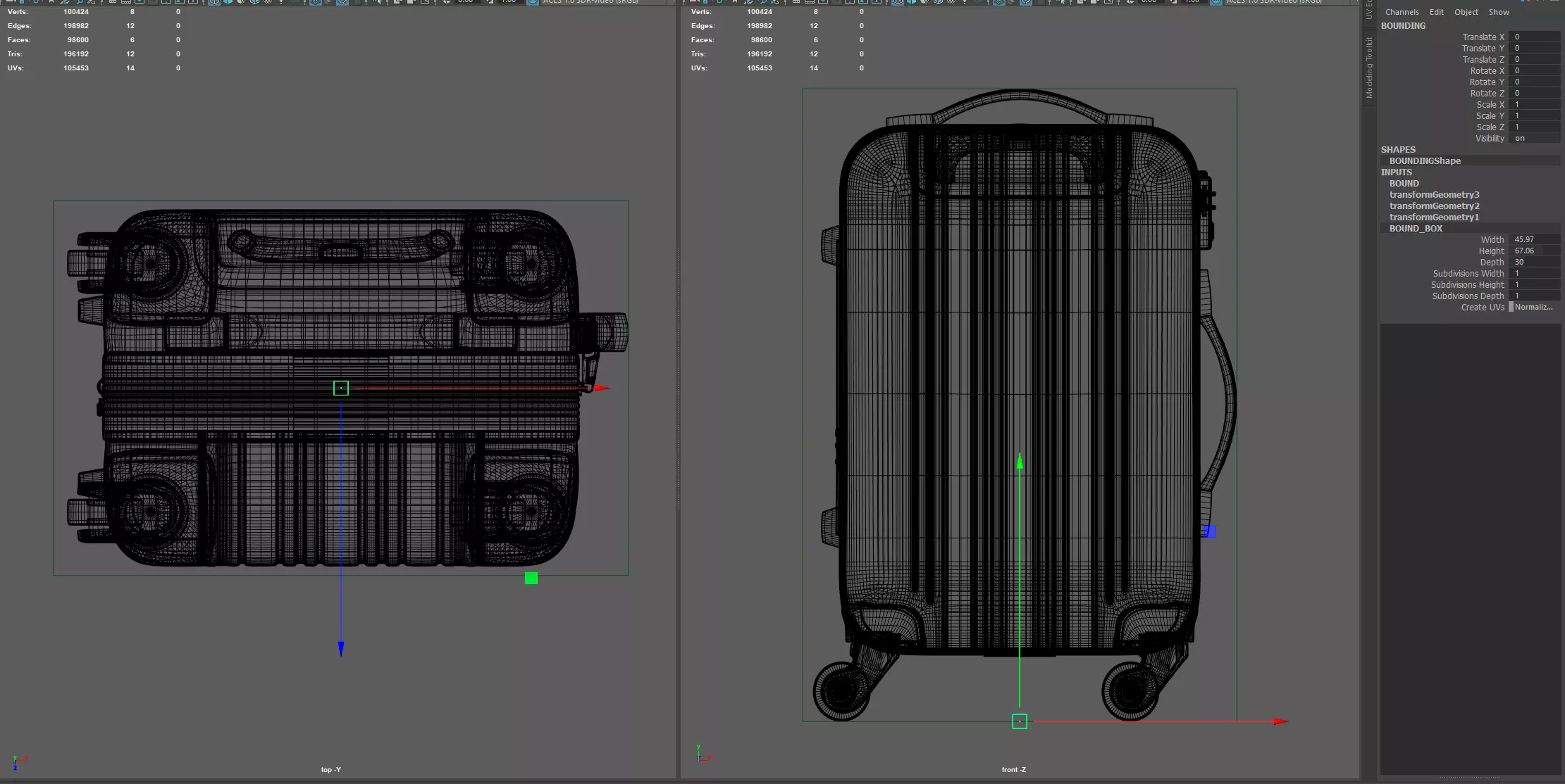 Trolley Suitcase Travel Bag 3D model_16