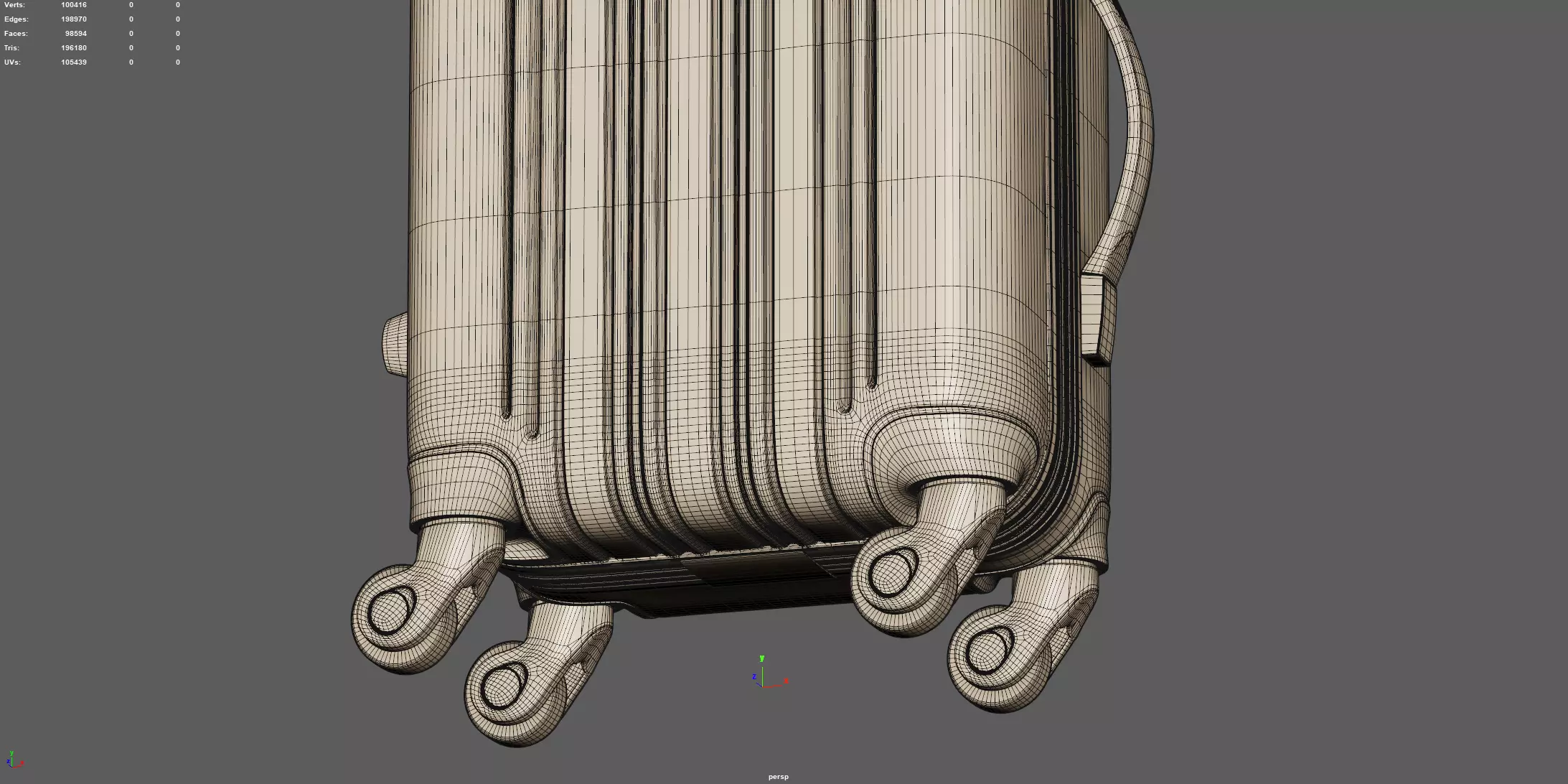 Trolley Suitcase Travel Bag 3D model_8