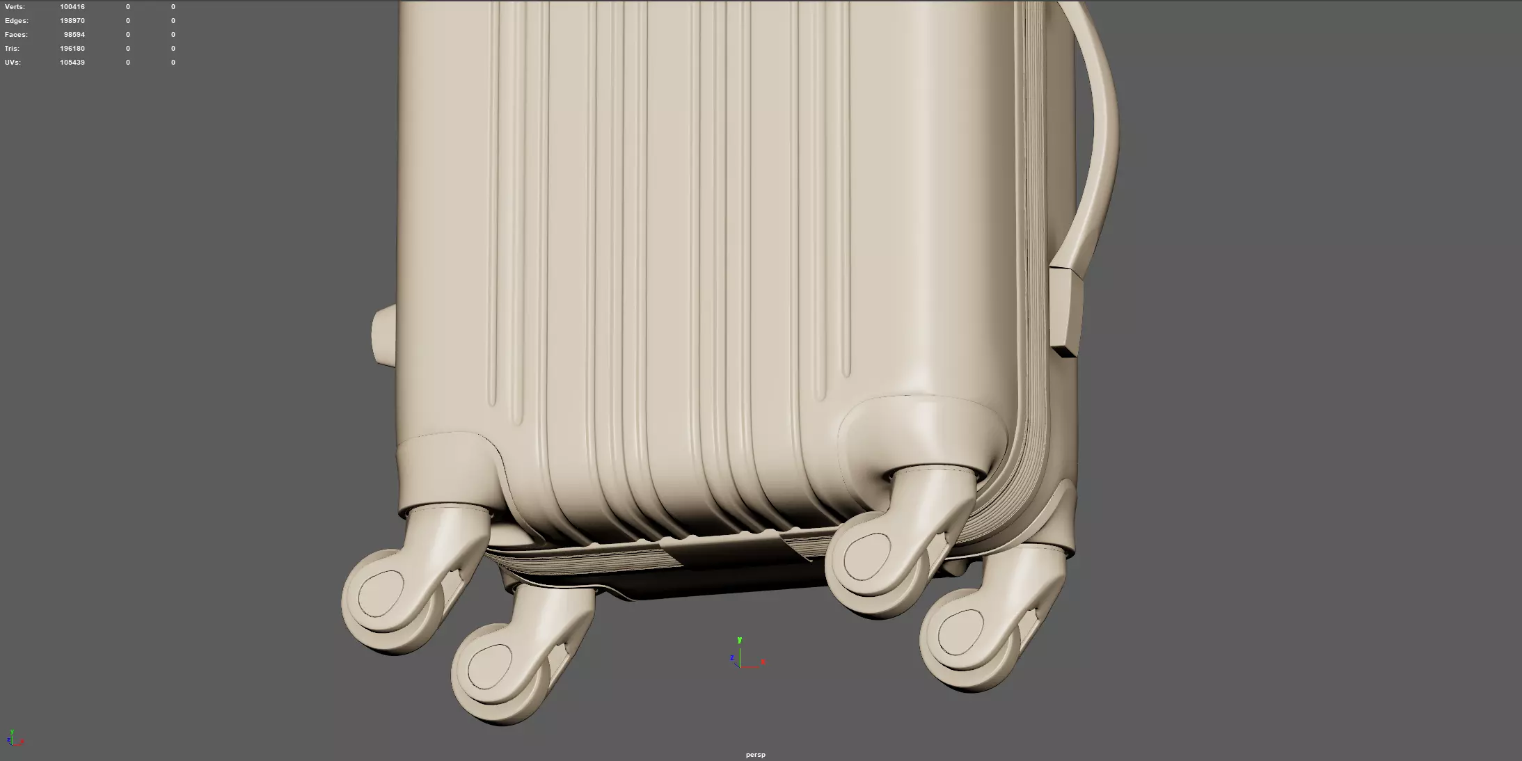 Trolley Suitcase Travel Bag 3D model_7