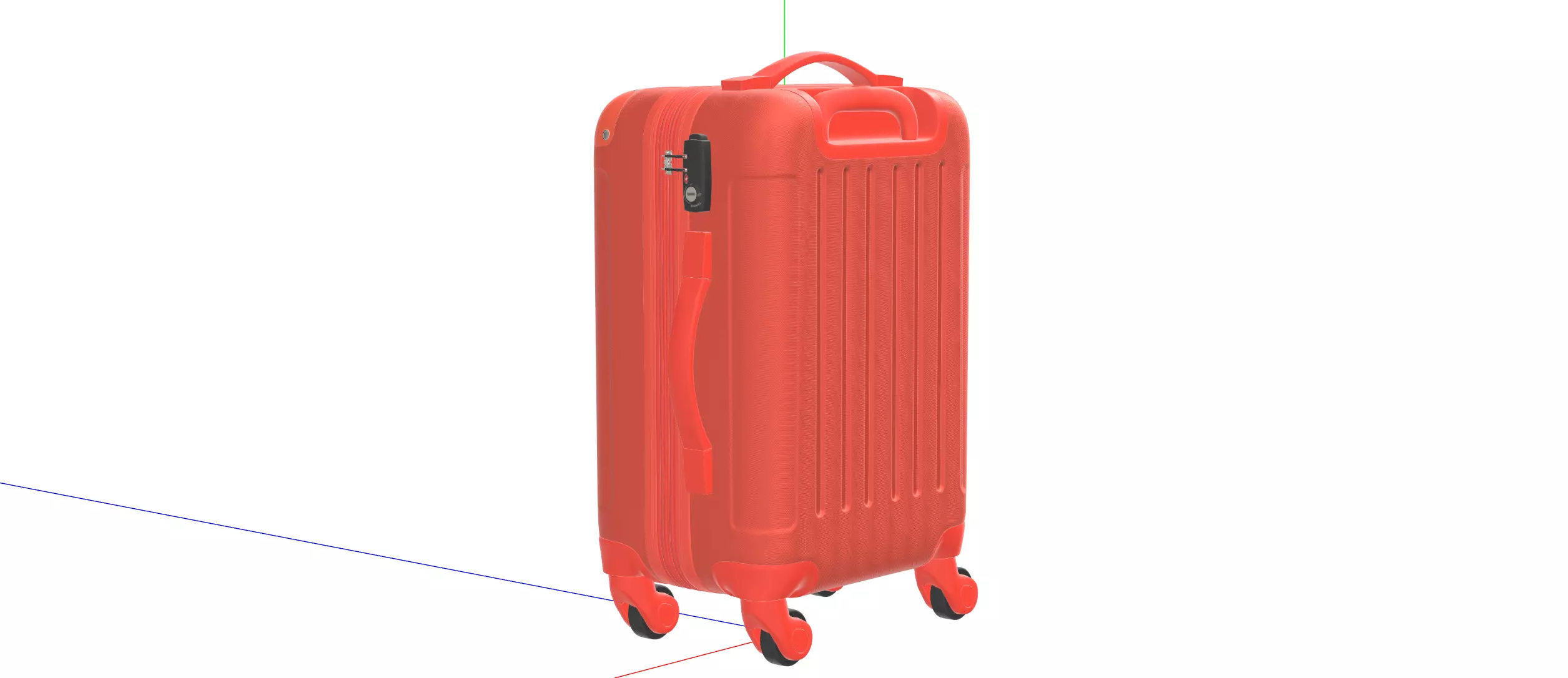 Trolley Suitcase Travel Bag 3D model_12