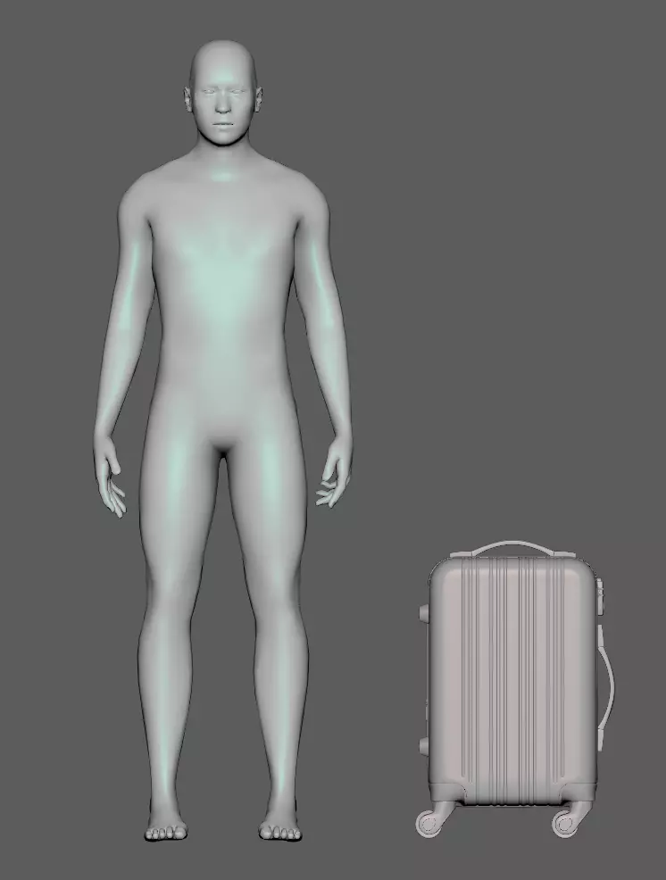 Trolley Suitcase Travel Bag 3D model_15
