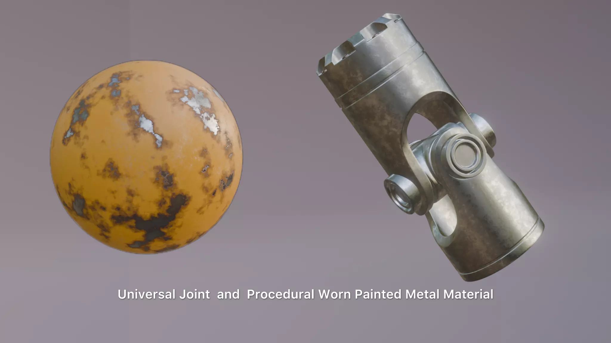 Universal Joint and Procedural Worn Painted Metal Material Free 3D model