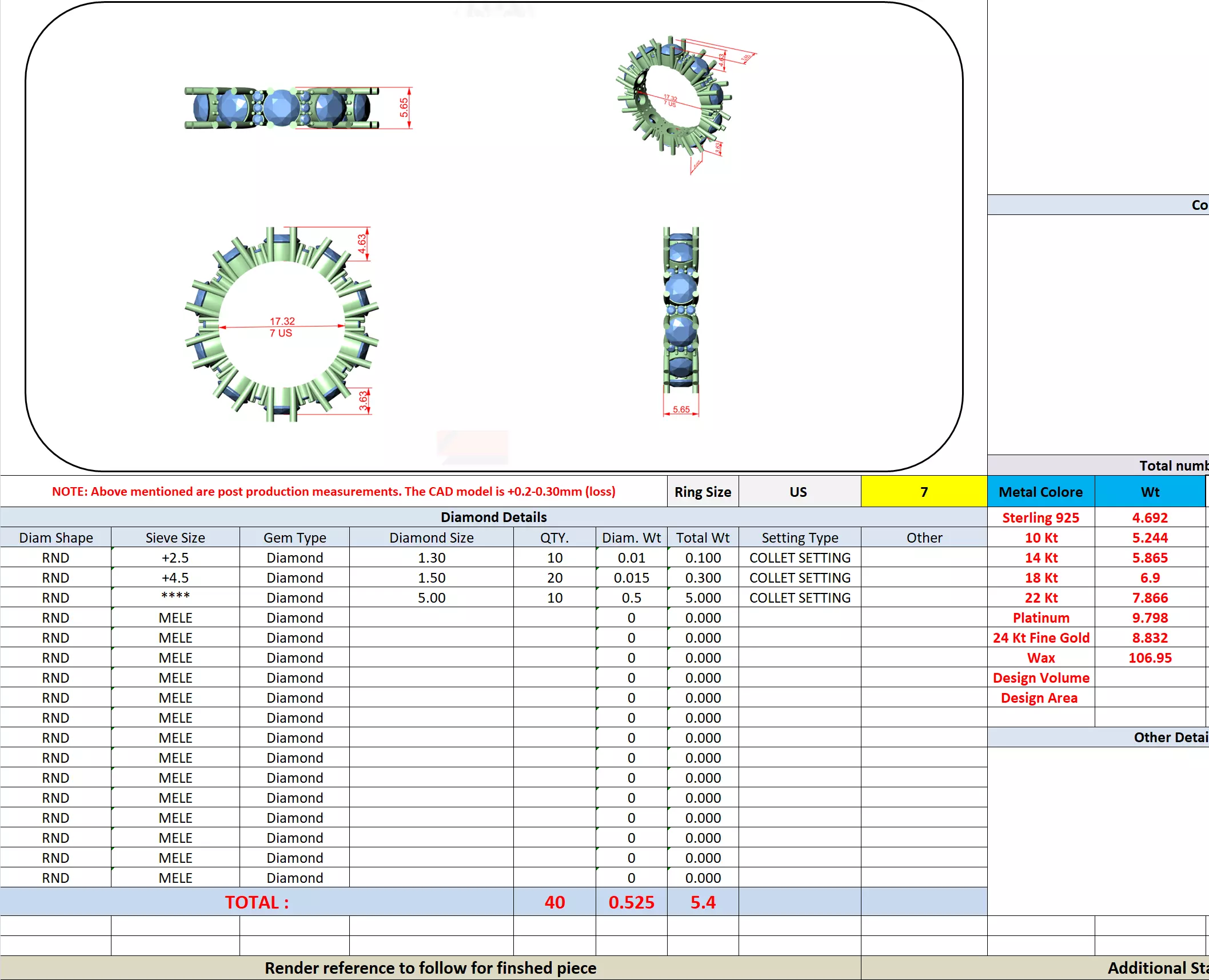 5mm Round Cut Full Eternity Diamond Wedding Band 3DM STL Video 3D print model_13
