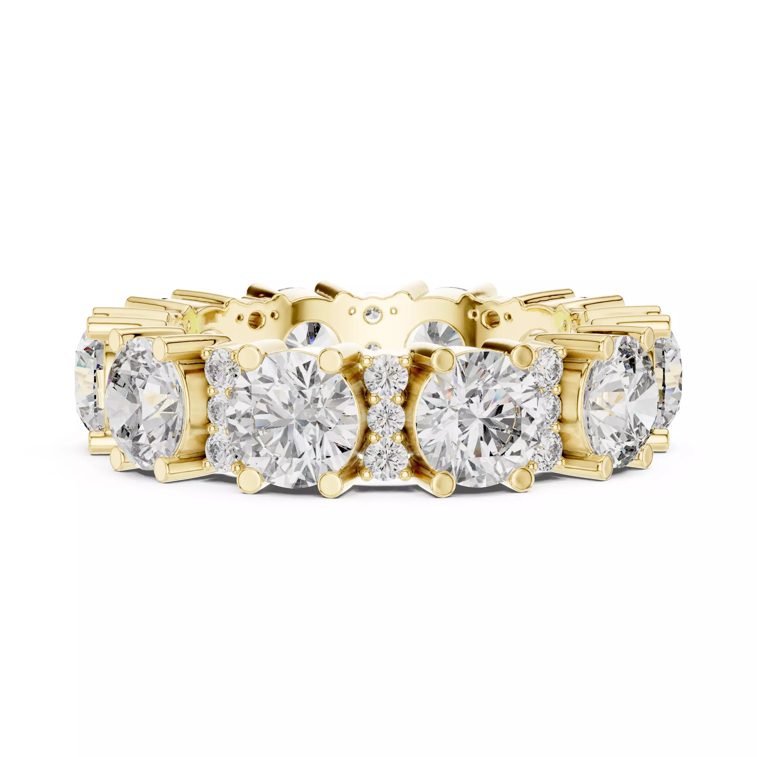 5mm Round Cut Full Eternity Diamond Wedding Band 3DM STL Video 3D print model_1