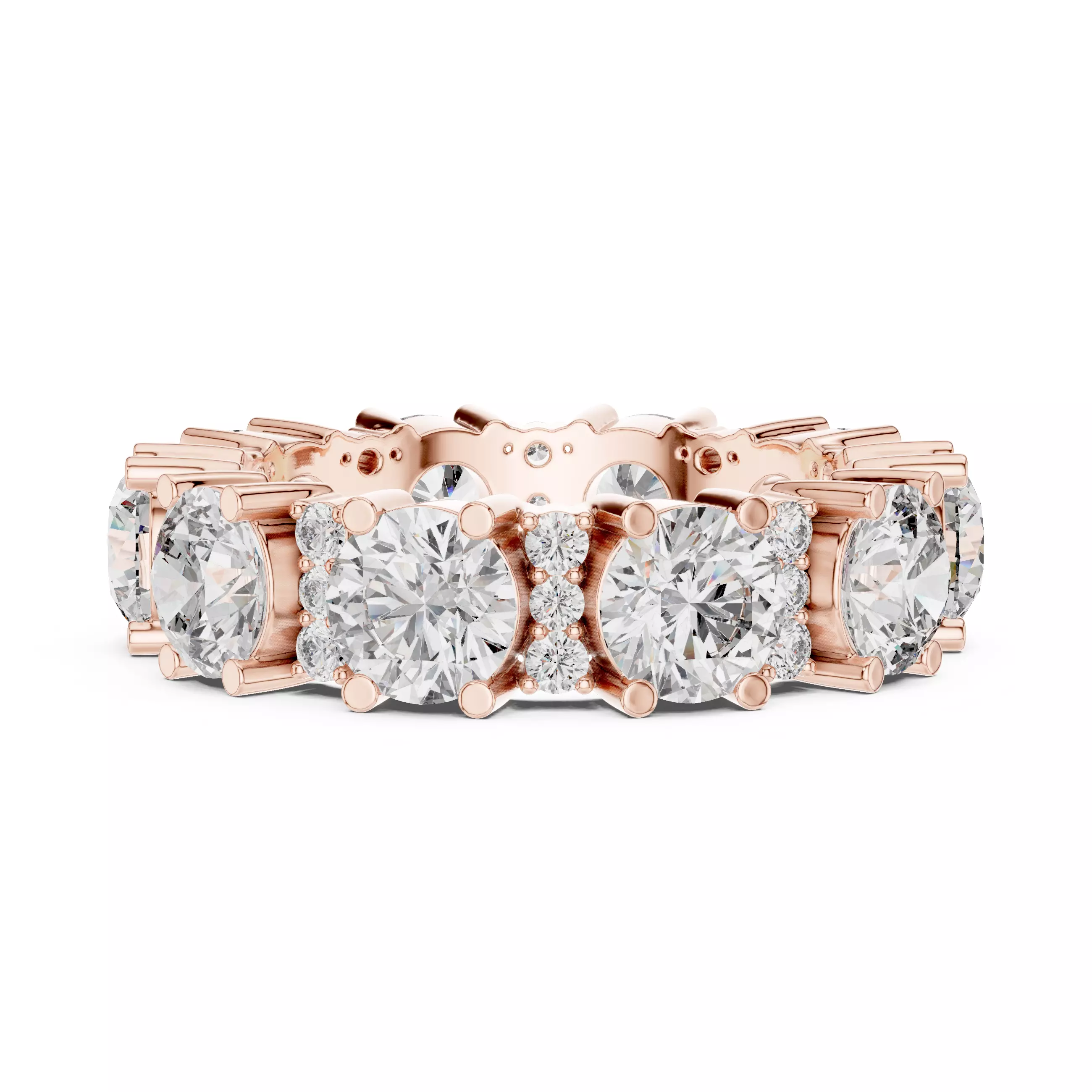 5mm Round Cut Full Eternity Diamond Wedding Band 3DM STL Video 3D print model_0