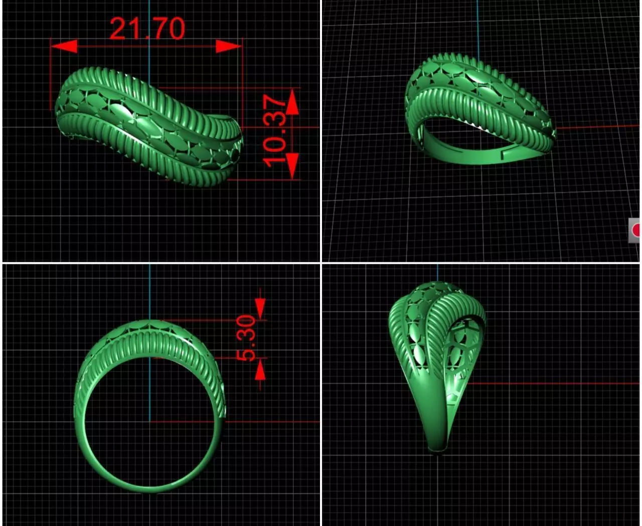 Free File stl Ring 3D Model Lena Free 3D print model_1