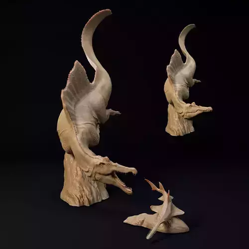 Spinosaurus swimming or hunting 1-35 scale pre-supported