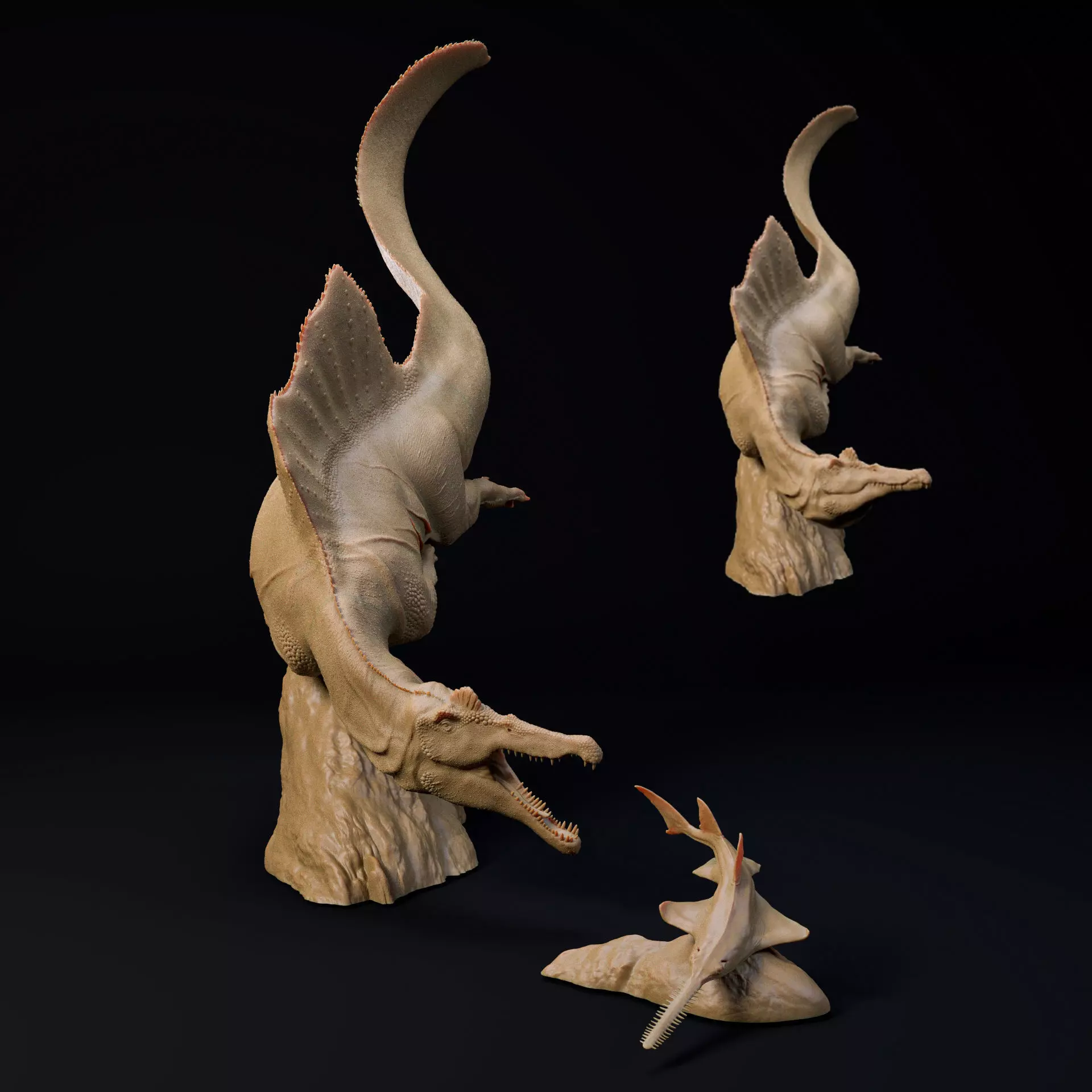 Spinosaurus swimming or hunting 1-35 scale pre-supported 3D print model_0