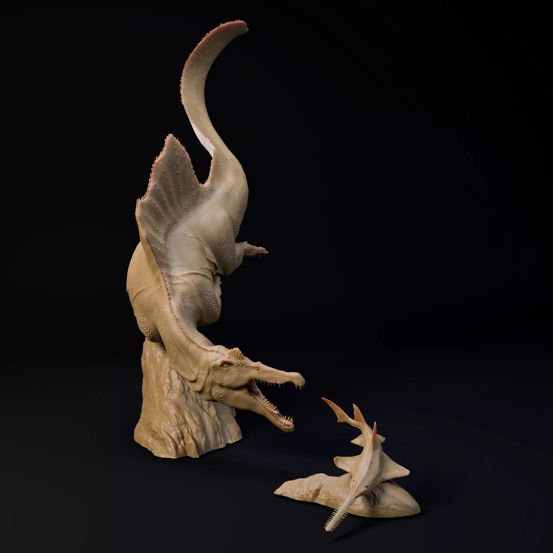 Spinosaurus swimming or hunting 1-35 scale pre-supported 3D print model_1