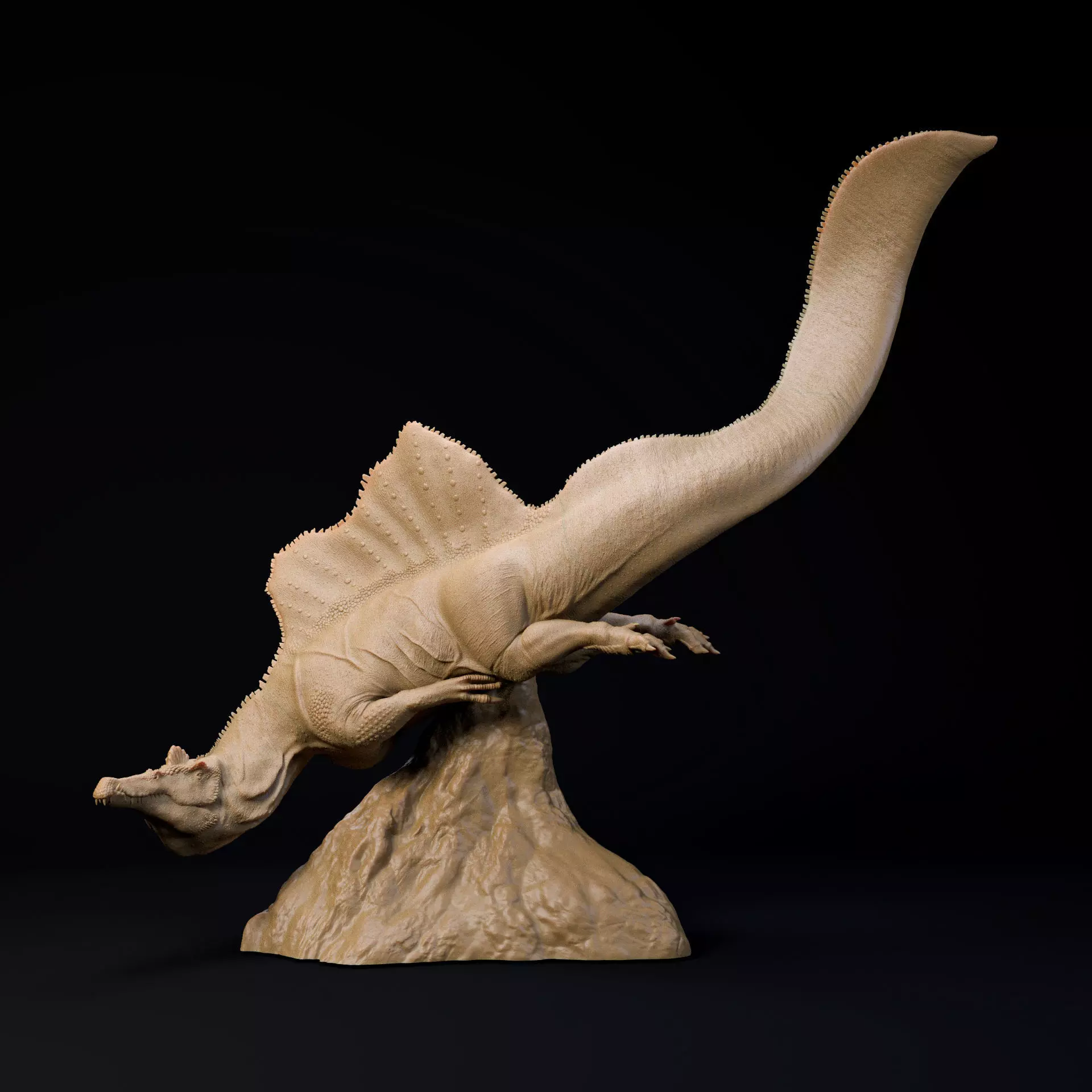 Spinosaurus swimming or hunting 1-35 scale pre-supported 3D print model_7