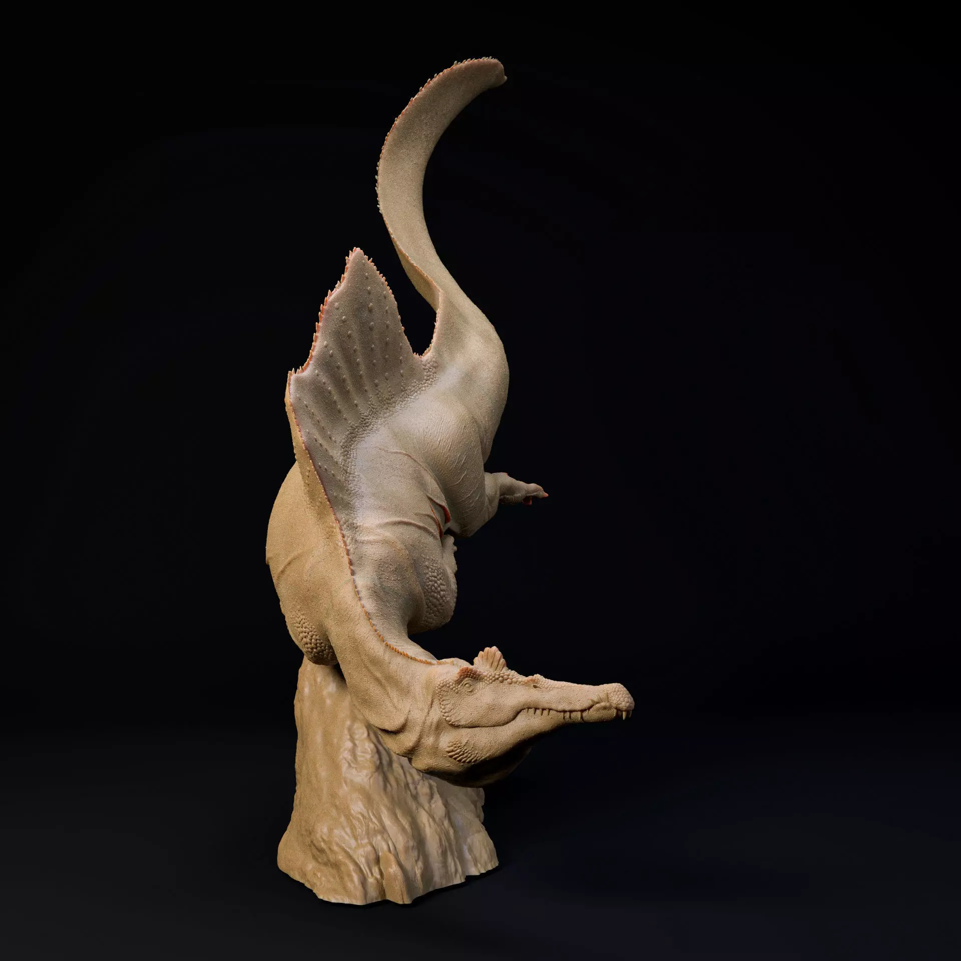 Spinosaurus swimming or hunting 1-35 scale pre-supported 3D print model_4