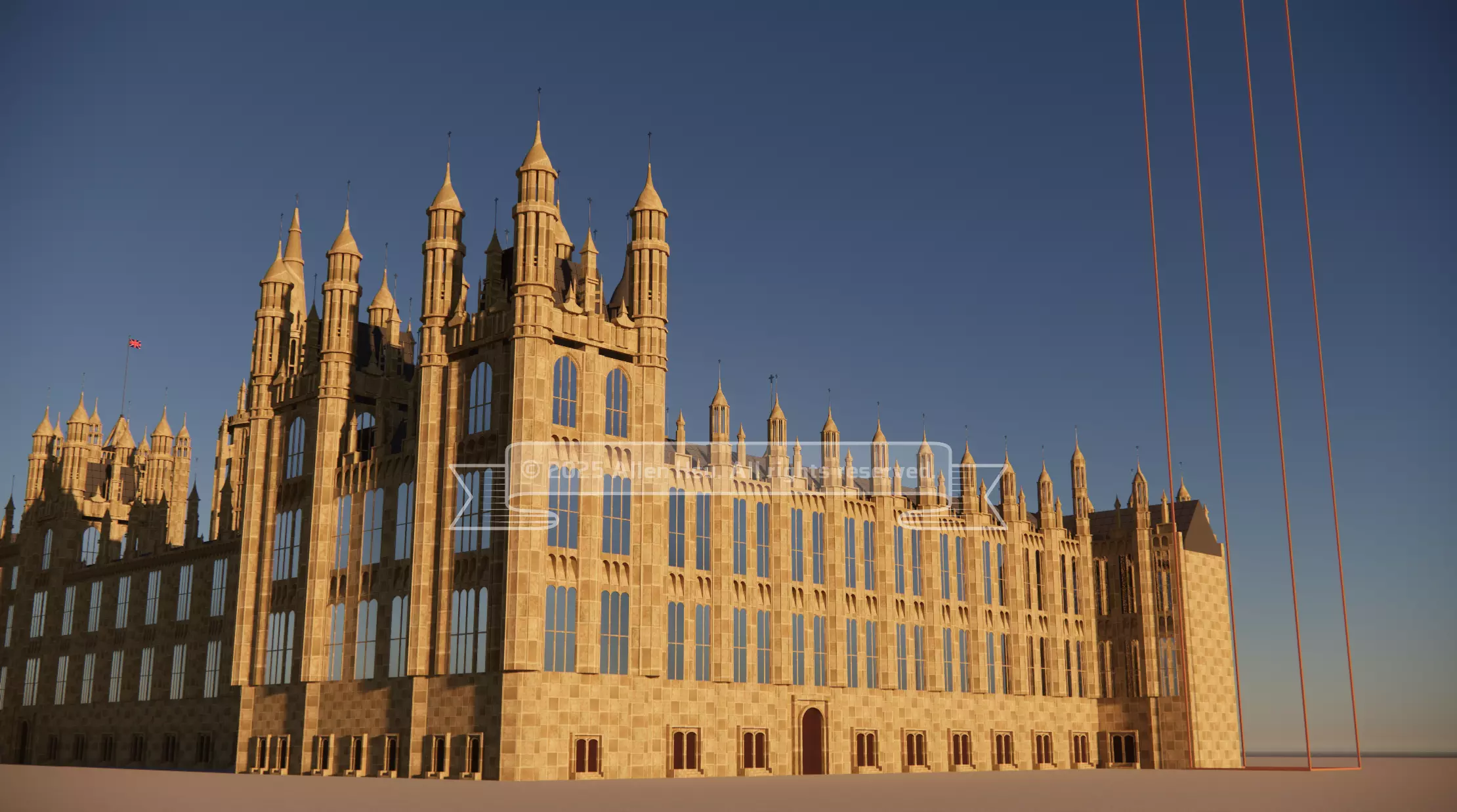 Palace of Westminster - does not include Big Ben 3D model_17