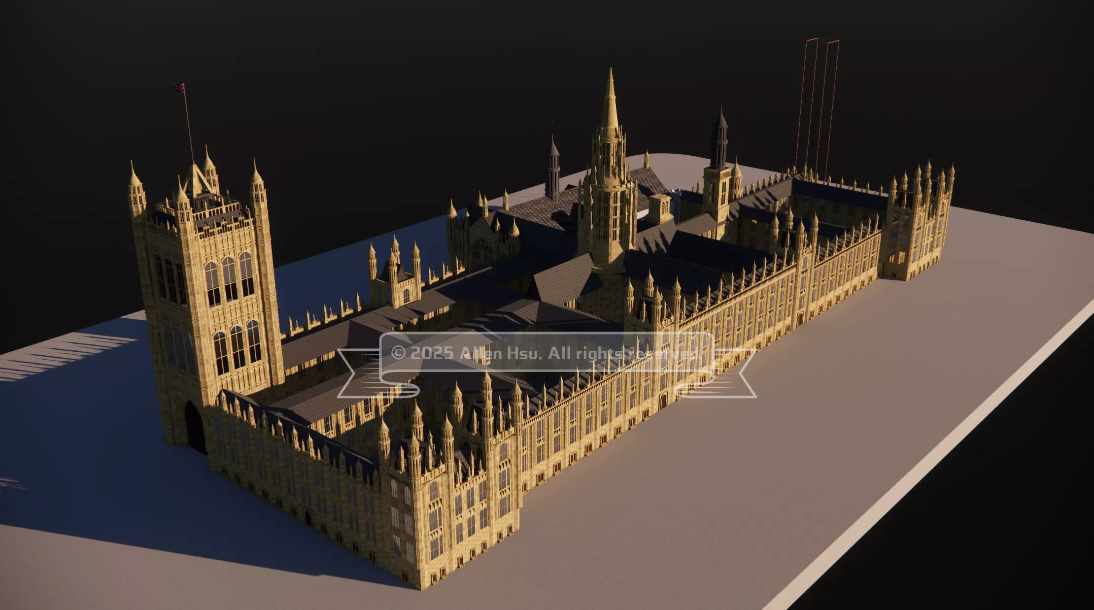 Palace of Westminster - does not include Big Ben 3D model_10