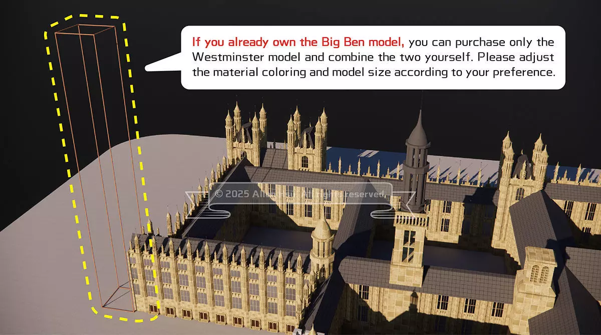 Palace of Westminster - does not include Big Ben 3D model_66