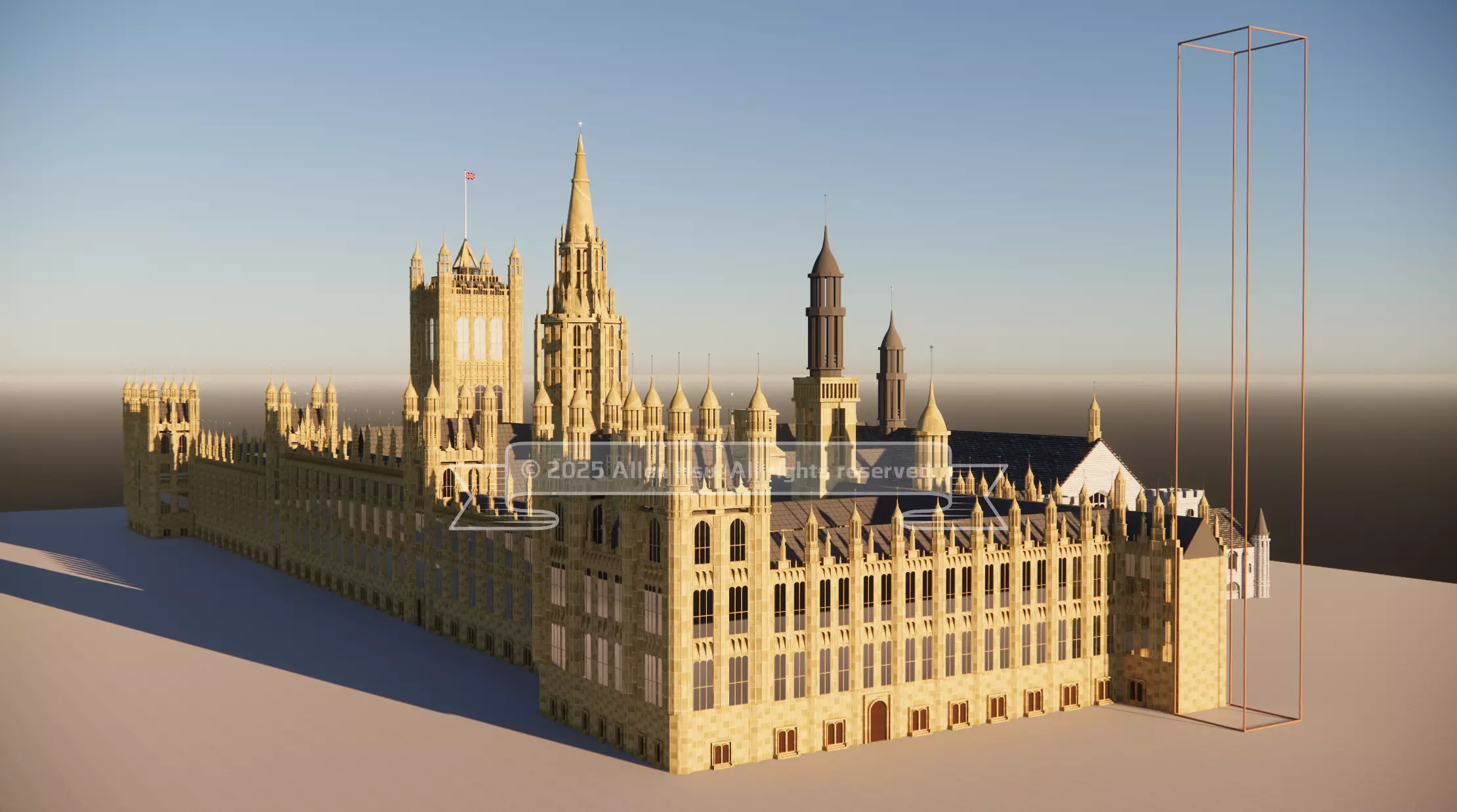 Palace of Westminster - does not include Big Ben 3D model_6