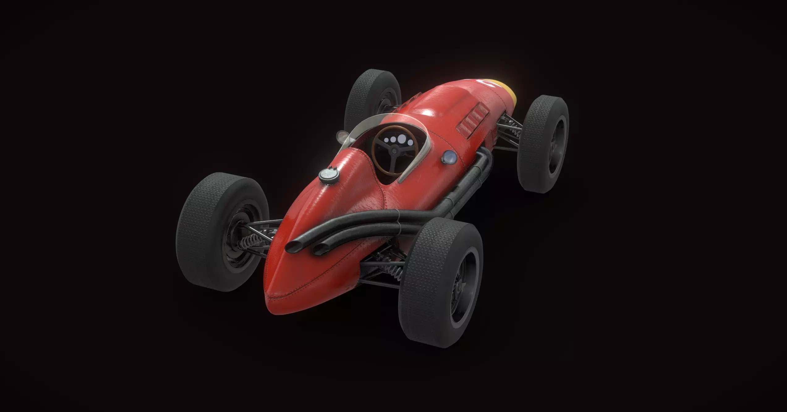 Generic F1 Vintage Car 3D model_4
