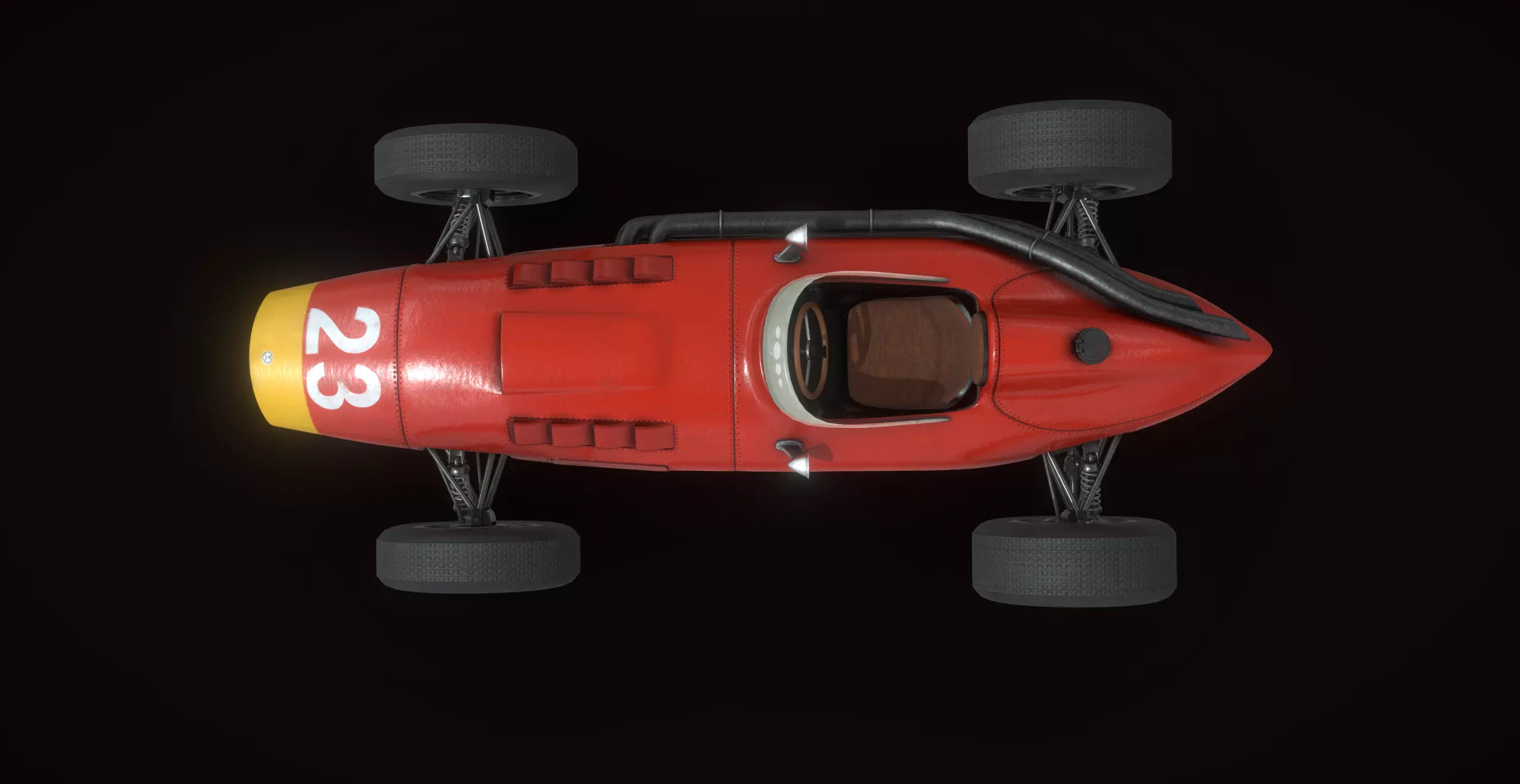 Generic F1 Vintage Car 3D model_3