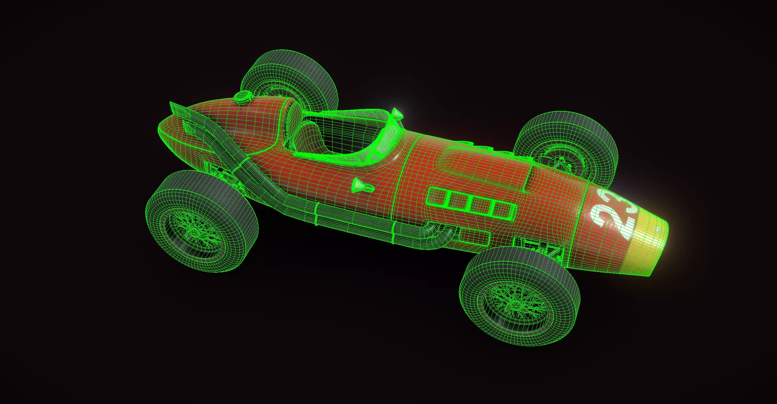 Generic F1 Vintage Car 3D model_5