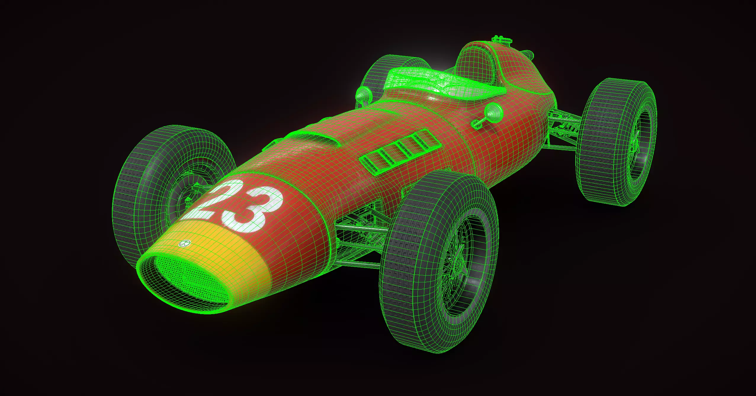 Generic F1 Vintage Car 3D model_6