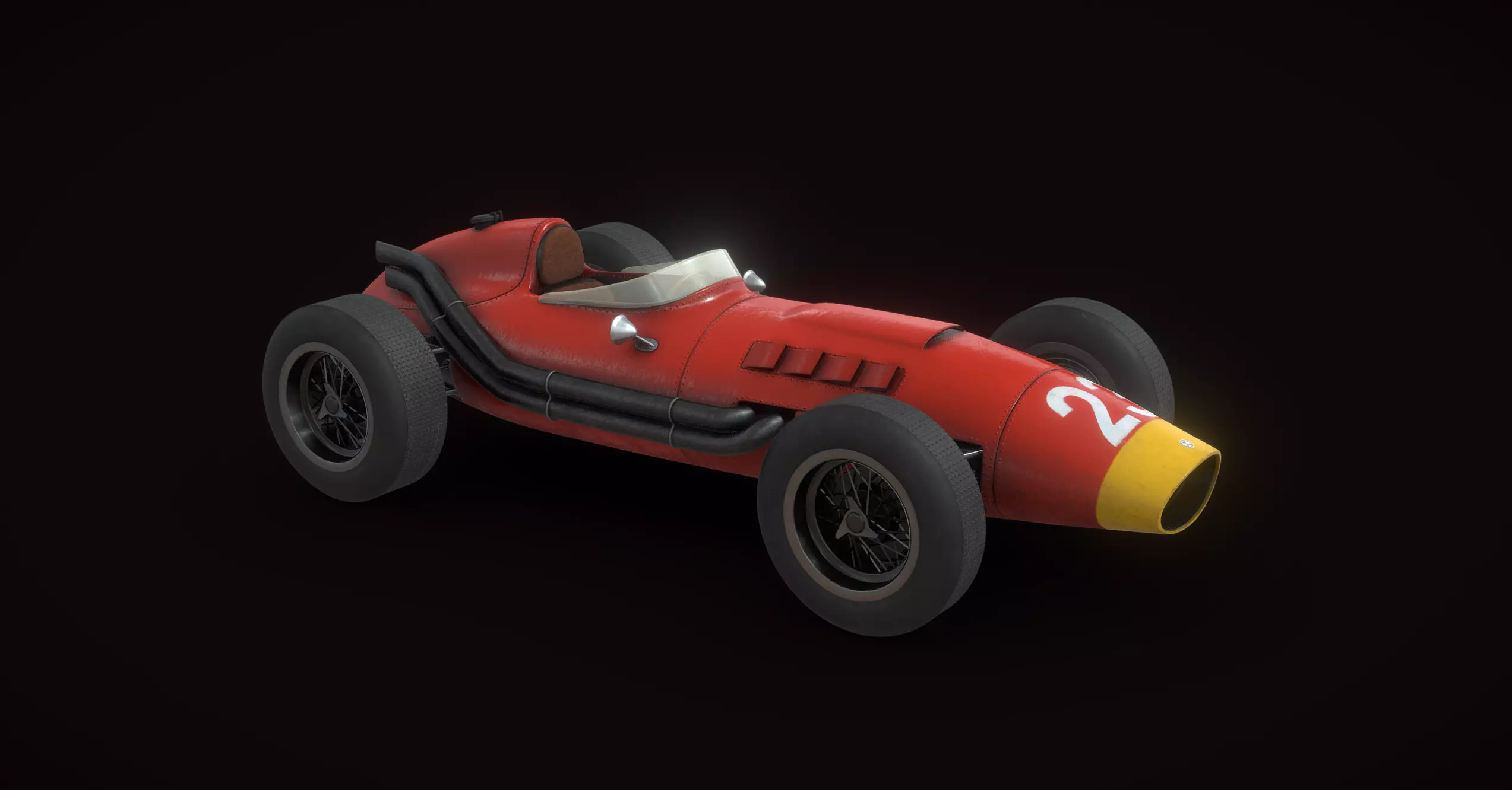 Generic F1 Vintage Car 3D model_2