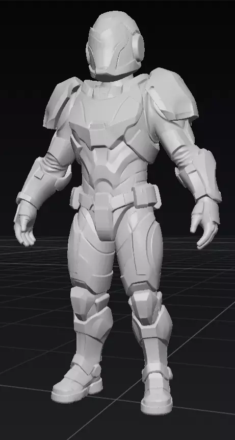 Futuristic Sci-Fi Space Marine 3D Model Full Body OBJ STL GLB 3D model_1
