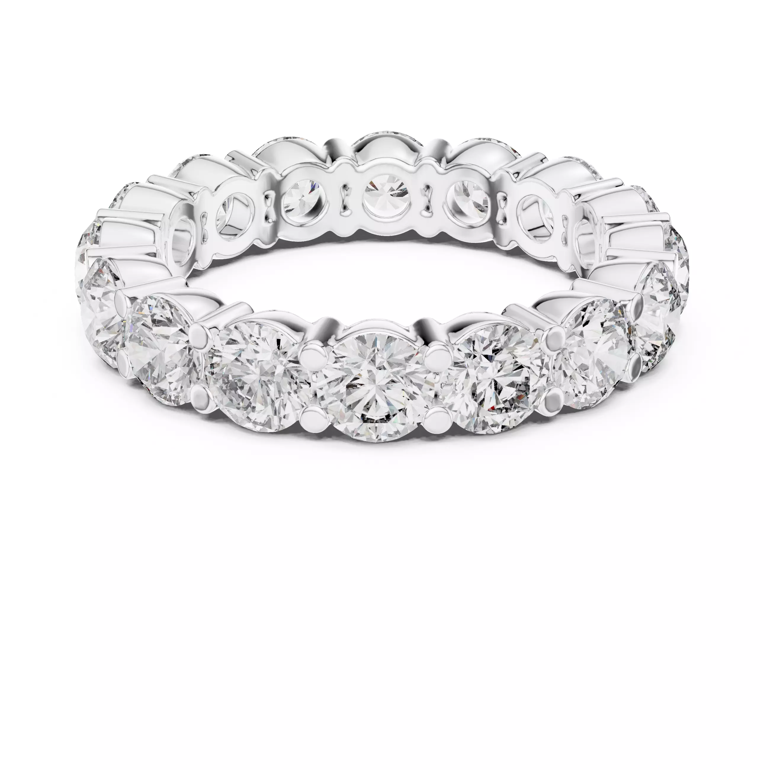 4mm Round Cut Full Eternity Stacking Wedding Band 3DM STL Video 3D print model_11