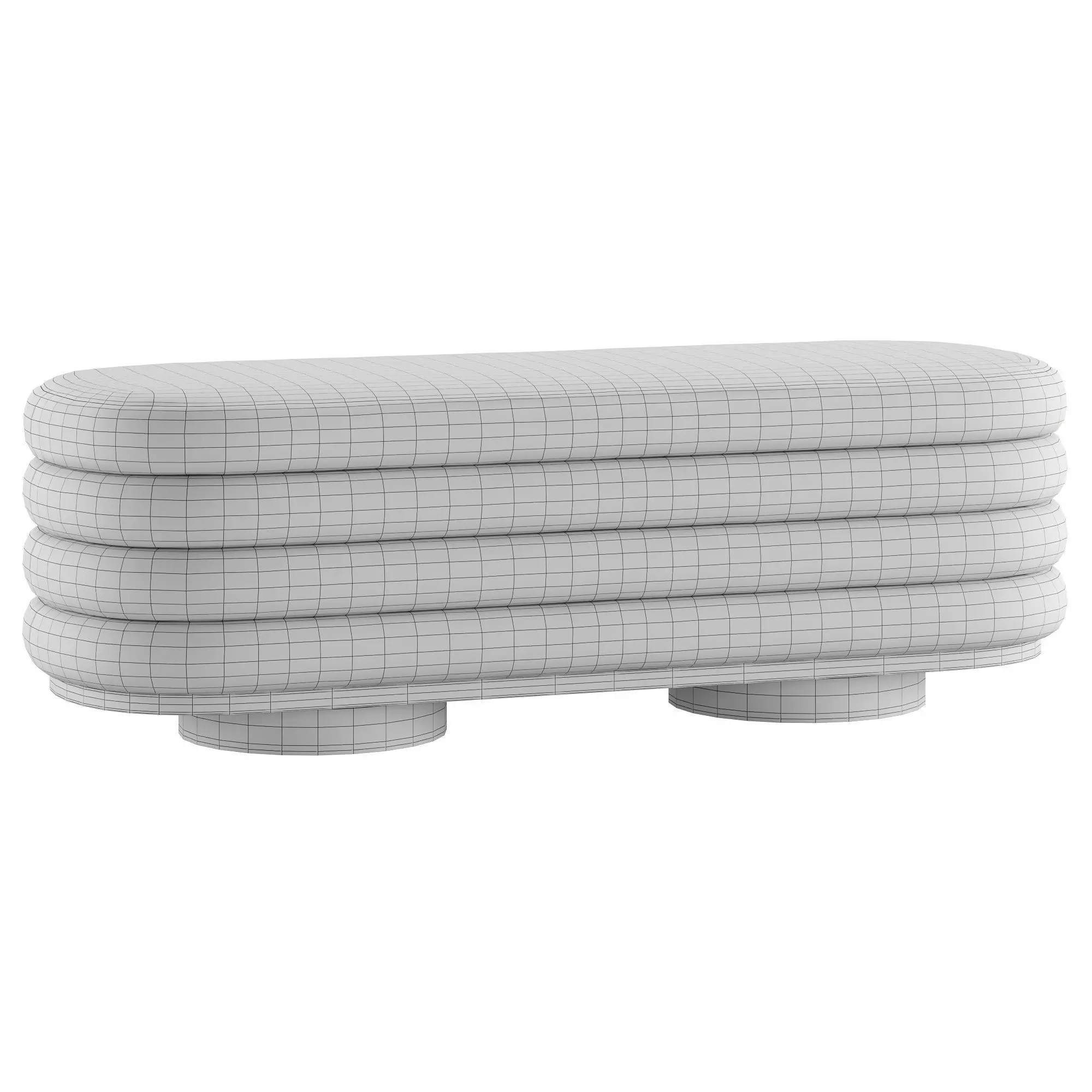 Freida Performance Boucle Storage Bench 3D model_3