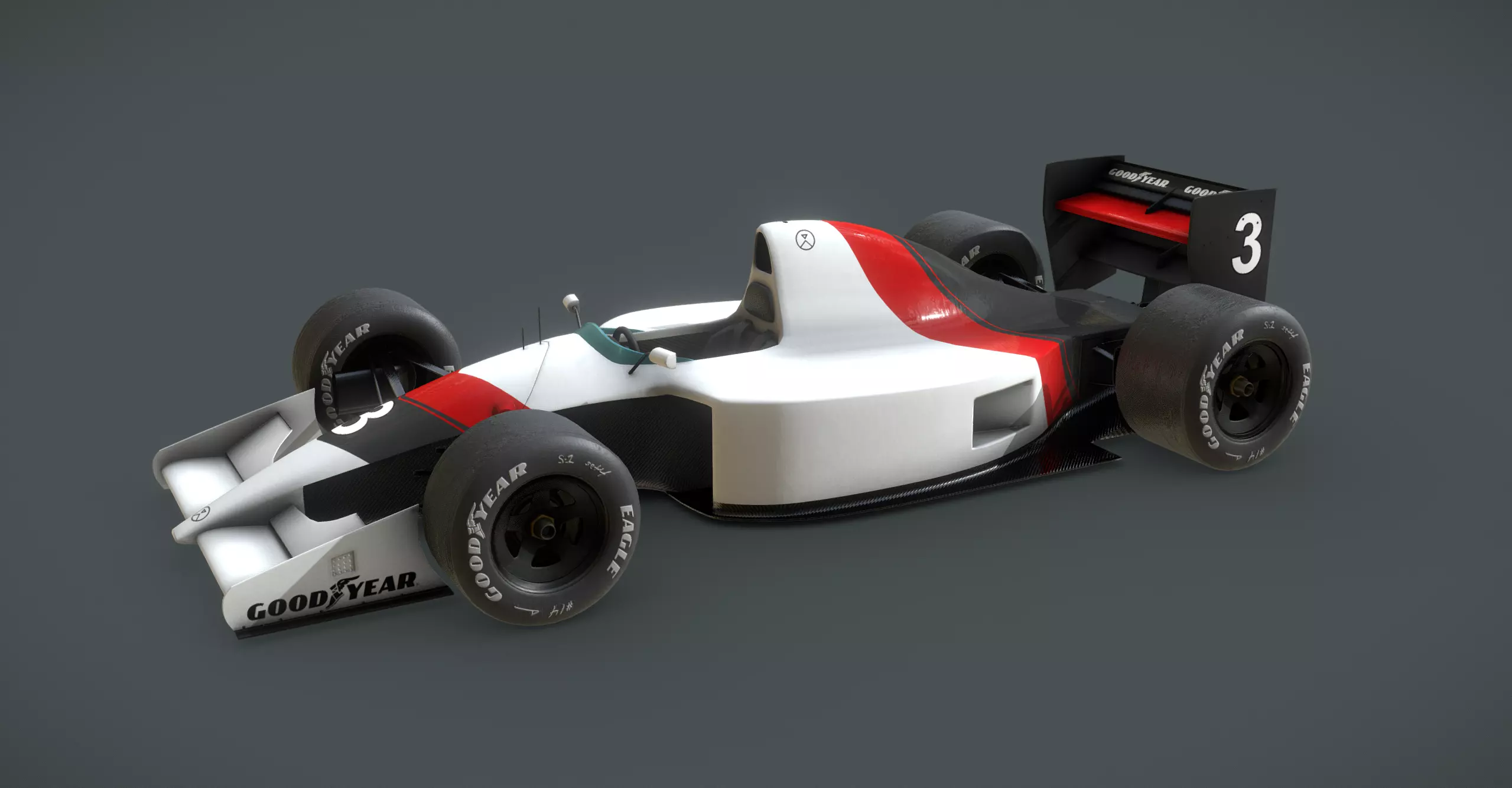 Generic F1 1990s race car 3D model_1