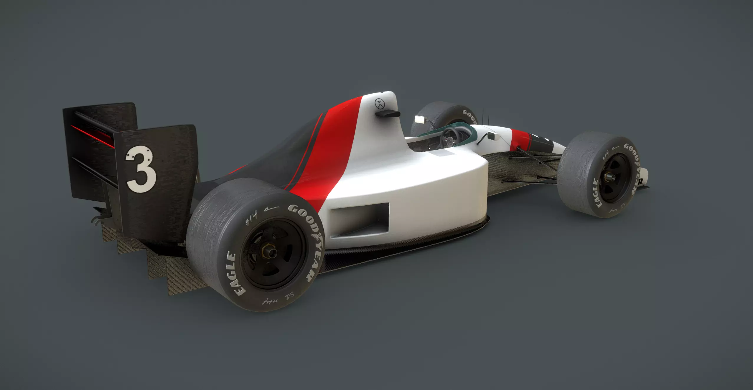 Generic F1 1990s race car 3D model_2