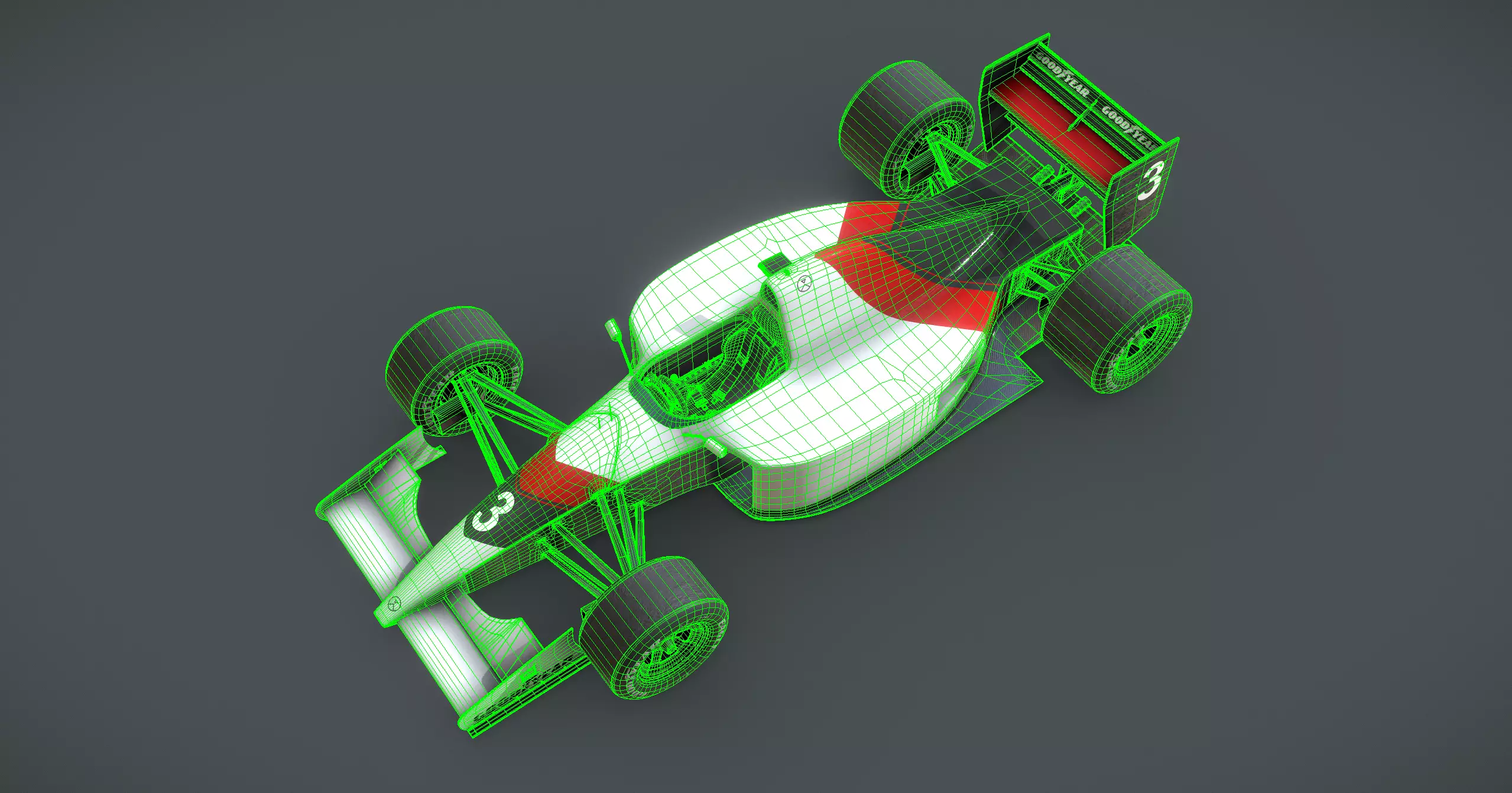 Generic F1 1990s race car 3D model_4