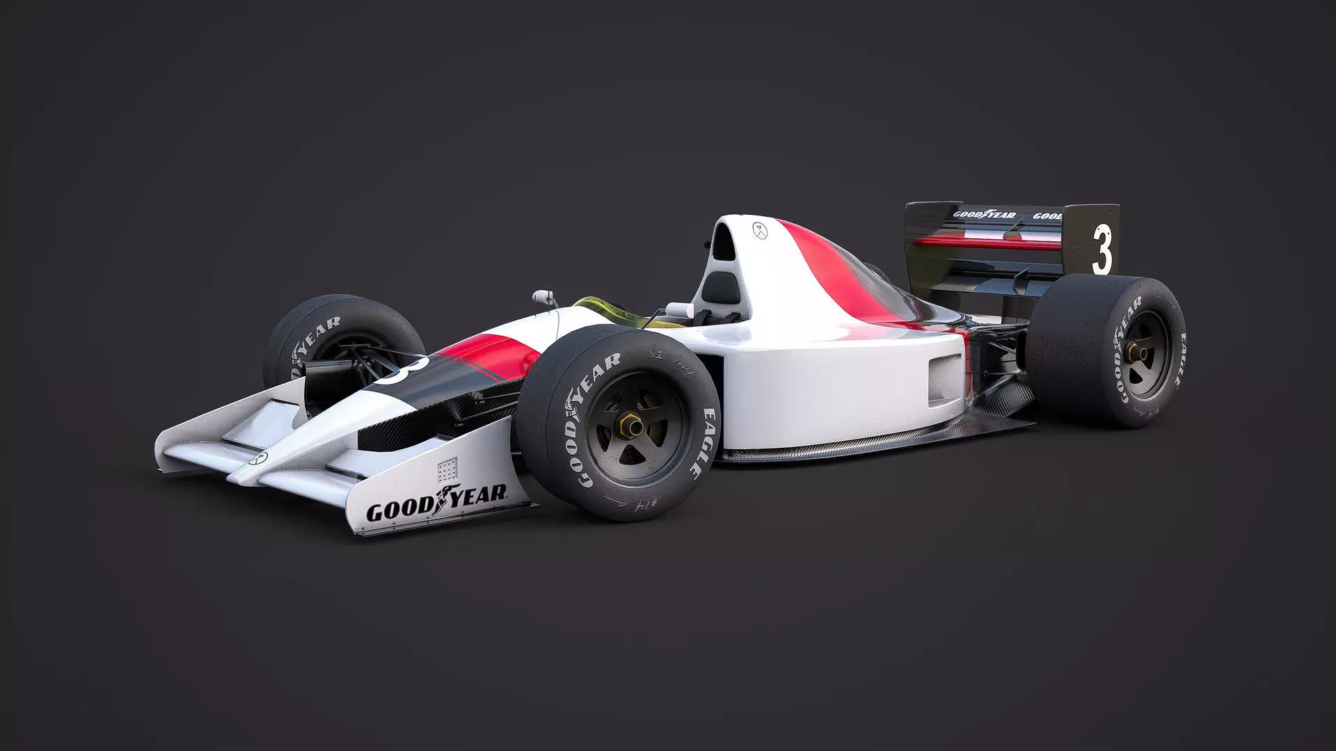 Generic F1 1990s race car 3D model_0