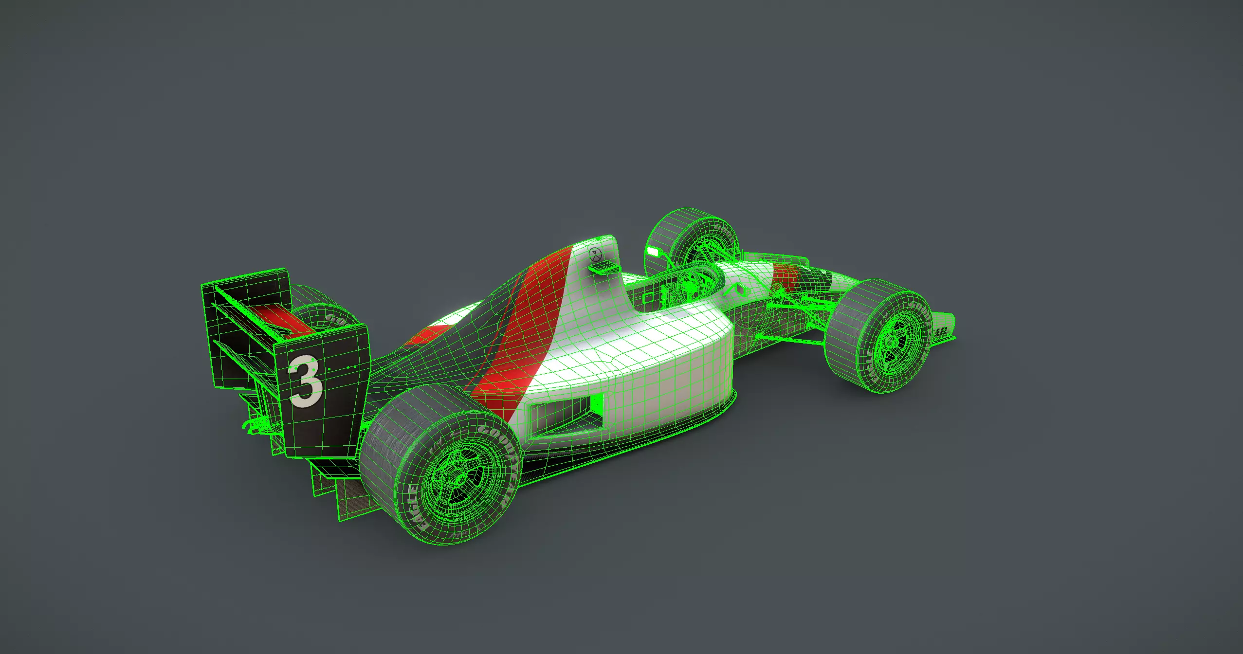 Generic F1 1990s race car 3D model_5