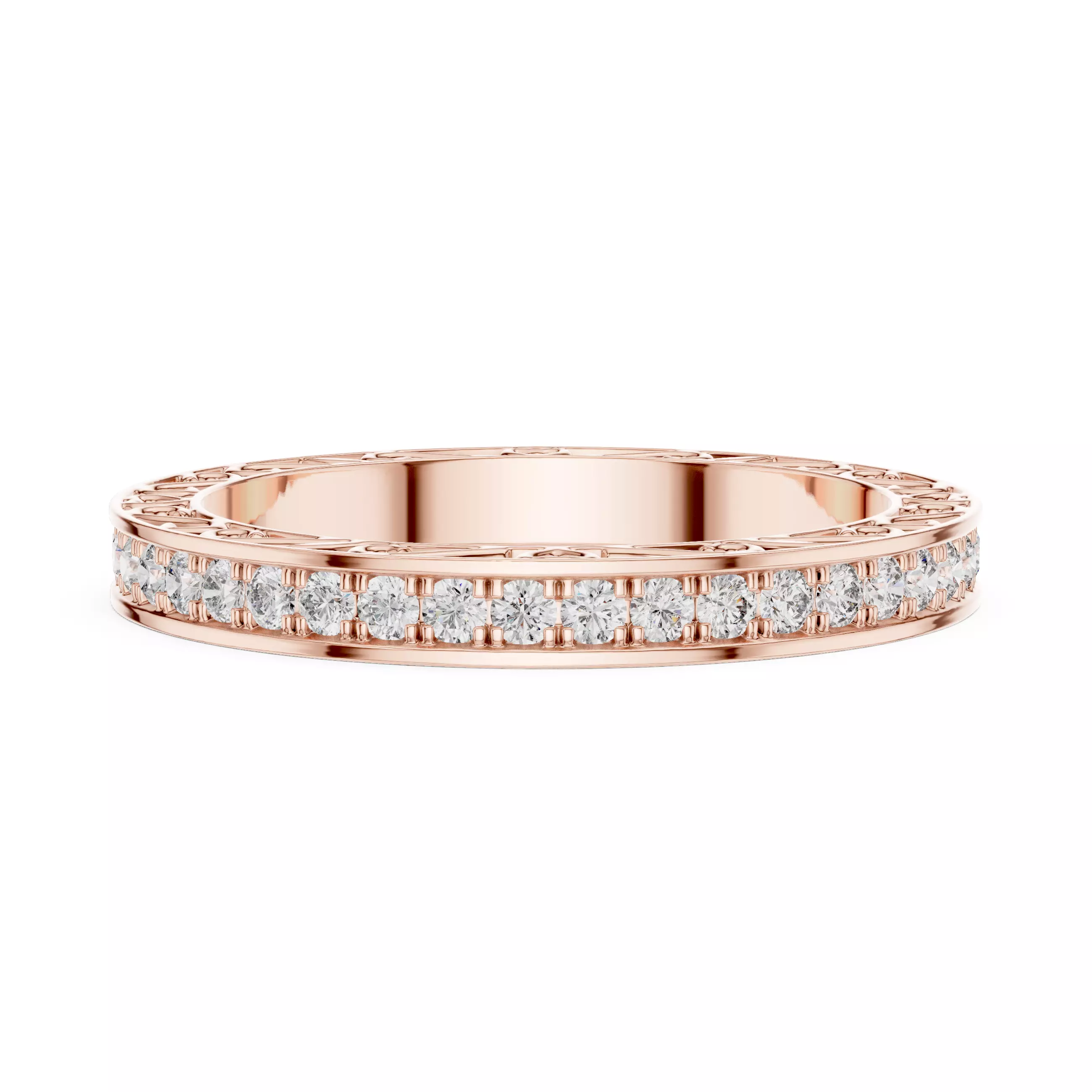 Round Cut Diamond Full Eternity Wedding Band 3DM STL Video 3D print model