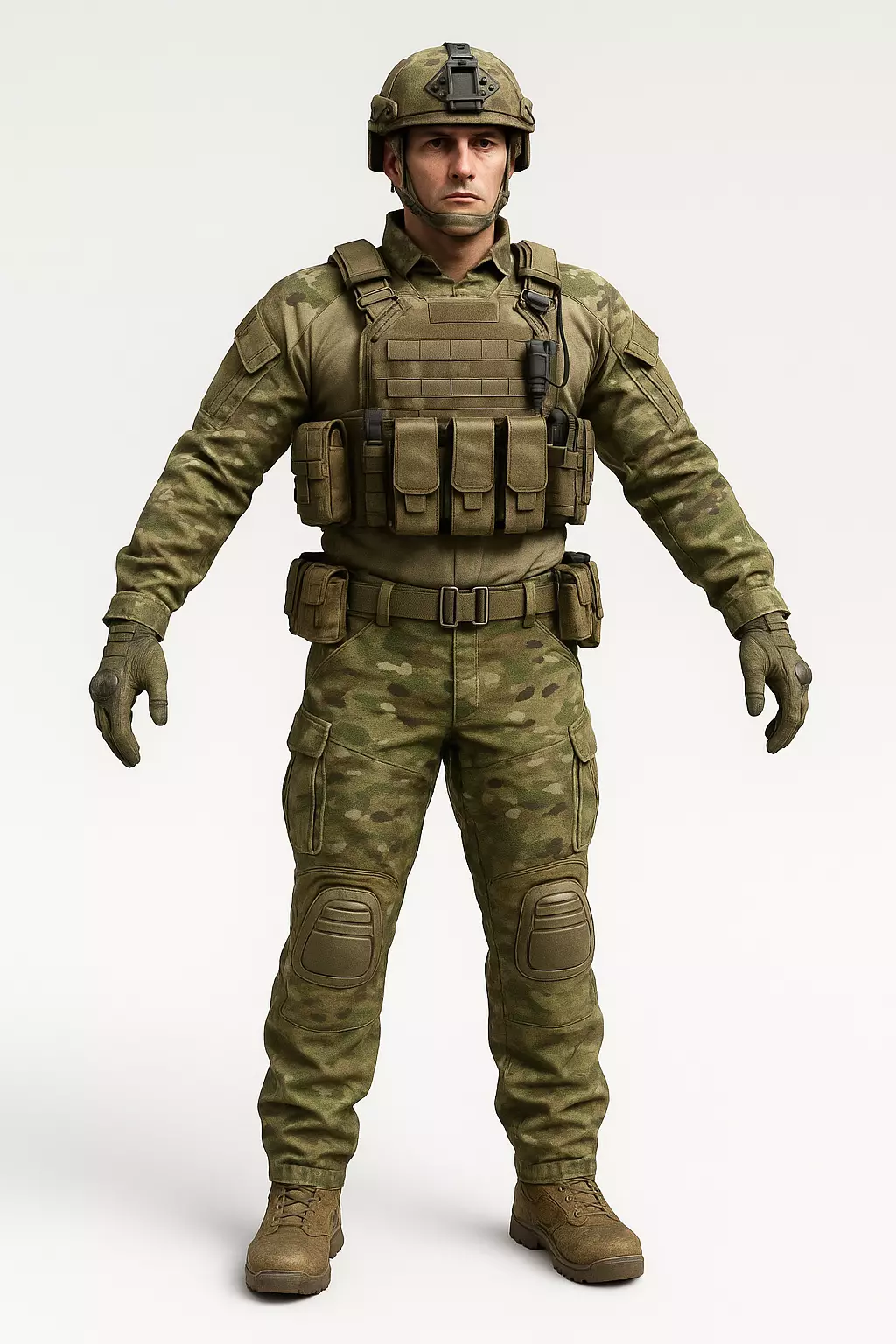 Modern Special Forces Soldier 3D Model Full Body OBJ STL GLB 3D model_2