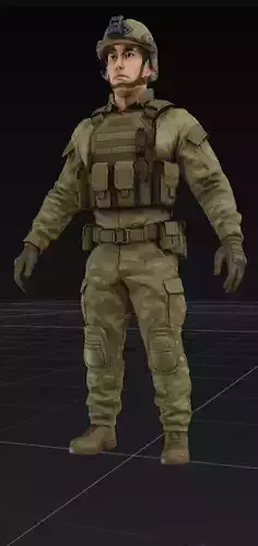 Modern Special Forces Soldier 3D Model Full Body OBJ STL GLB 3D model Modern Special Forces Soldier 3D Model Full Body OBJ STL GLB 3D model