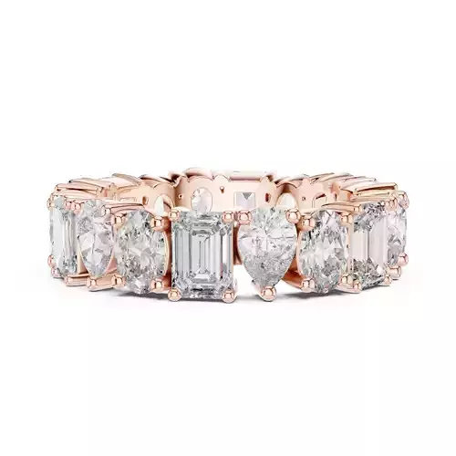 Emerald Pear Oval Diamond Eternity Wedding Band 3DM STL Video