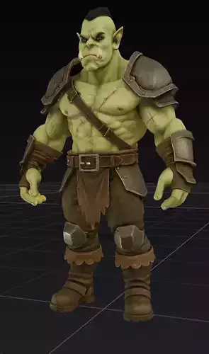 Fantasy Orc Warrior Soldier 3D Model Full Body OBJ STL GLB 3D model