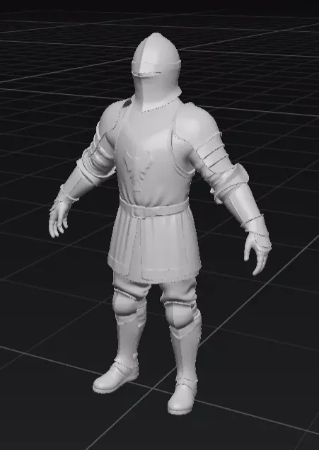 Medieval Soldier 3D Model Full Body OBJ STL GLB 3D model_1