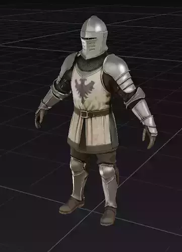 Medieval Soldier 3D Model Full Body OBJ STL GLB 3D model