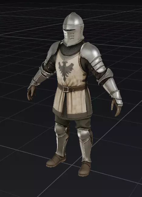 Medieval Soldier 3D Model Full Body OBJ STL GLB 3D model_0