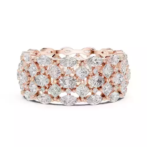 9mm Wide Marquise Princess Oval Wedding Band 3DM STL Video