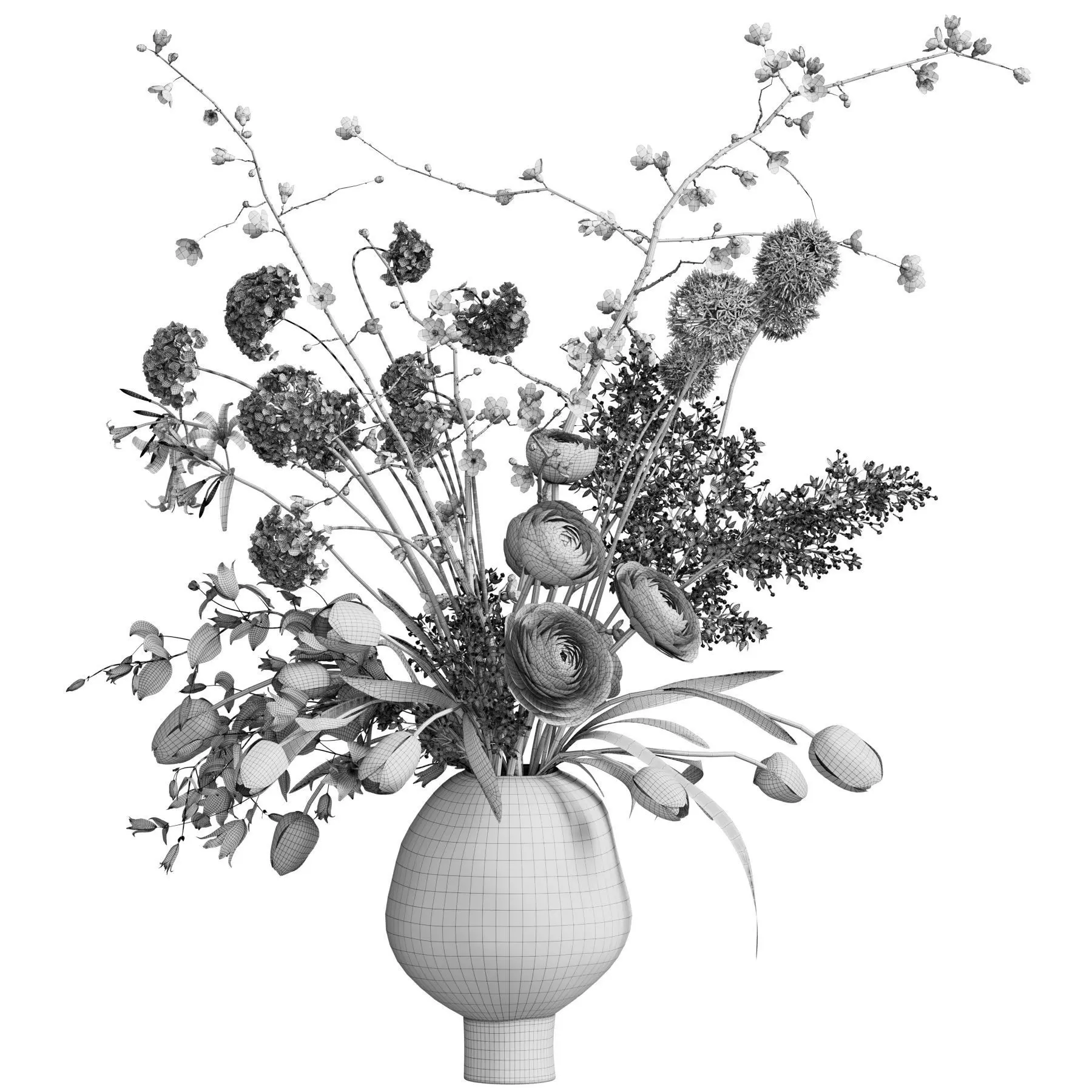 Flower In Vase 97 3D model_6