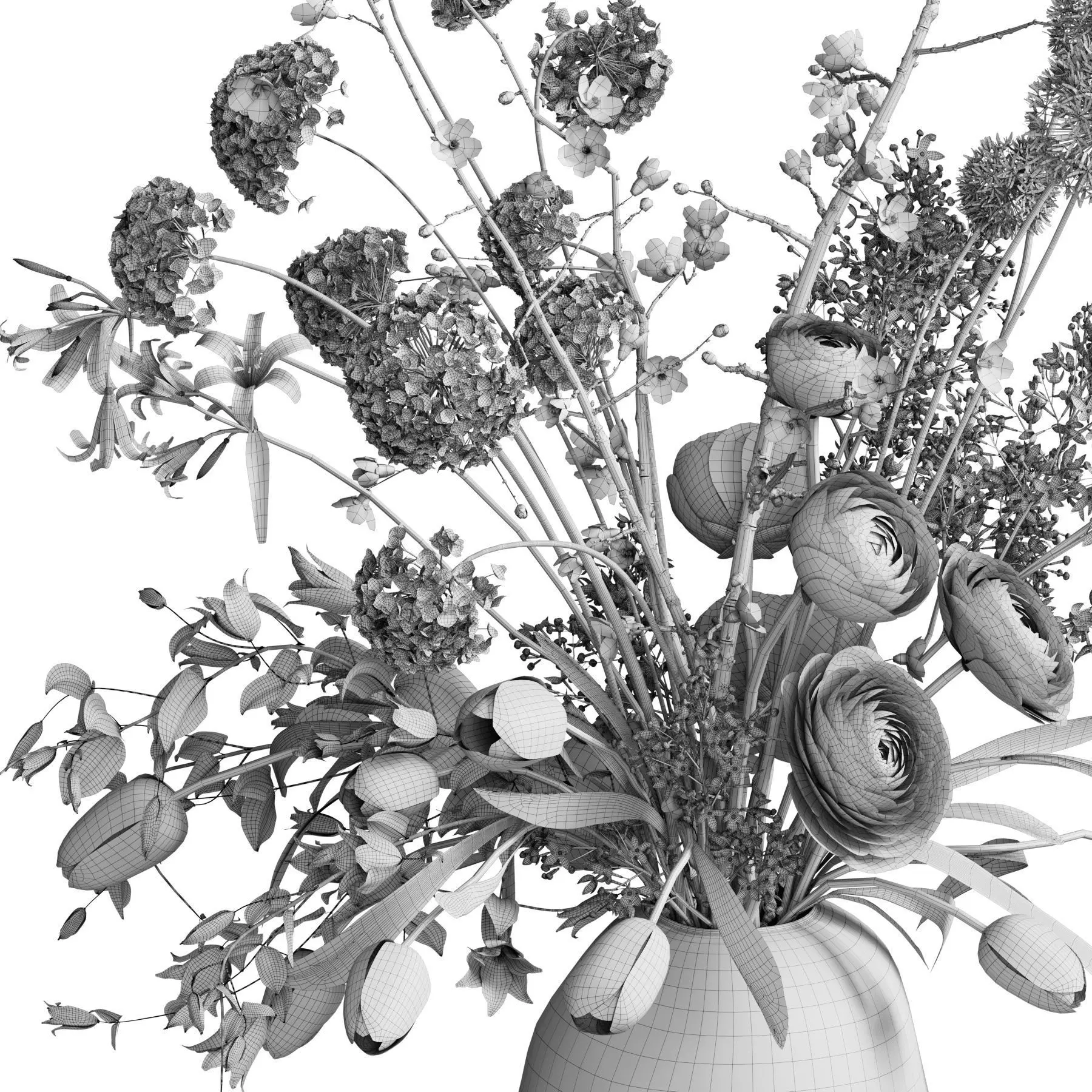 Flower In Vase 97 3D model_5
