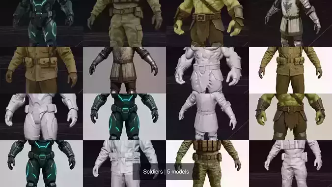 Soldiers 3D Model Collection