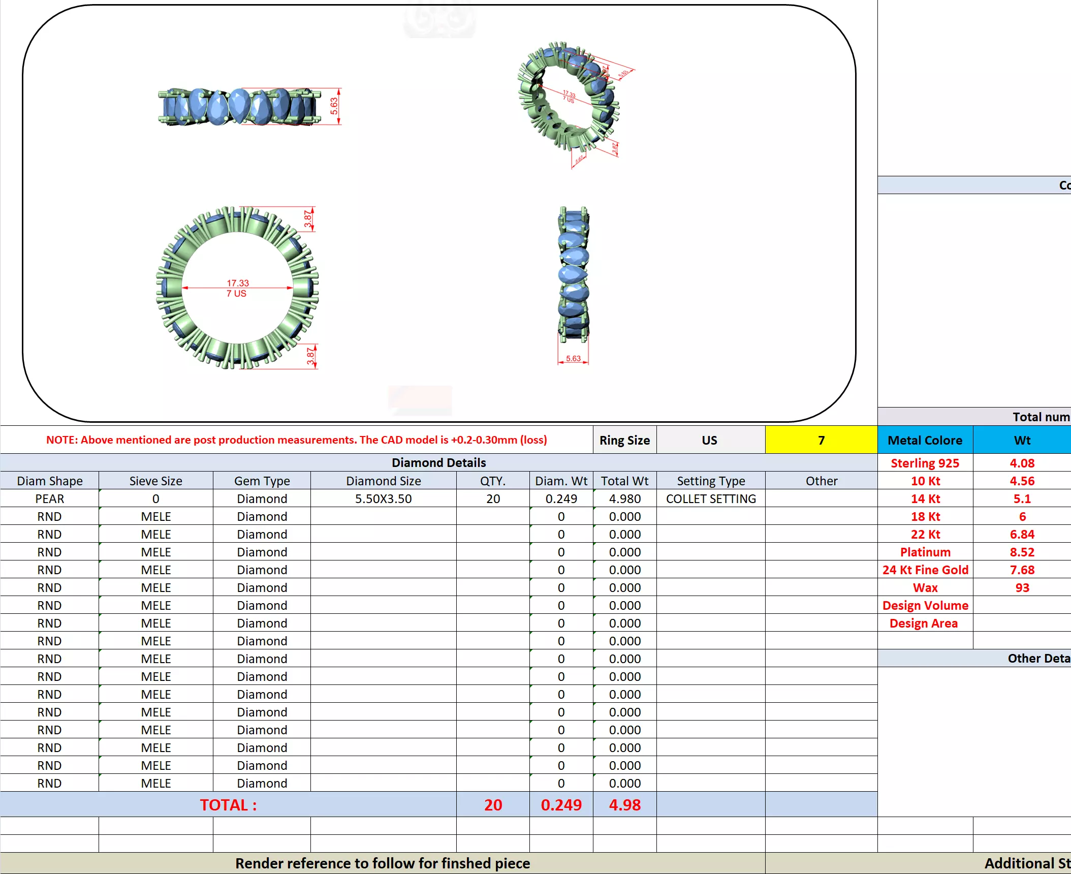 Diamond Engagement Wedding Ring 3DM STL Video 3D print model_13
