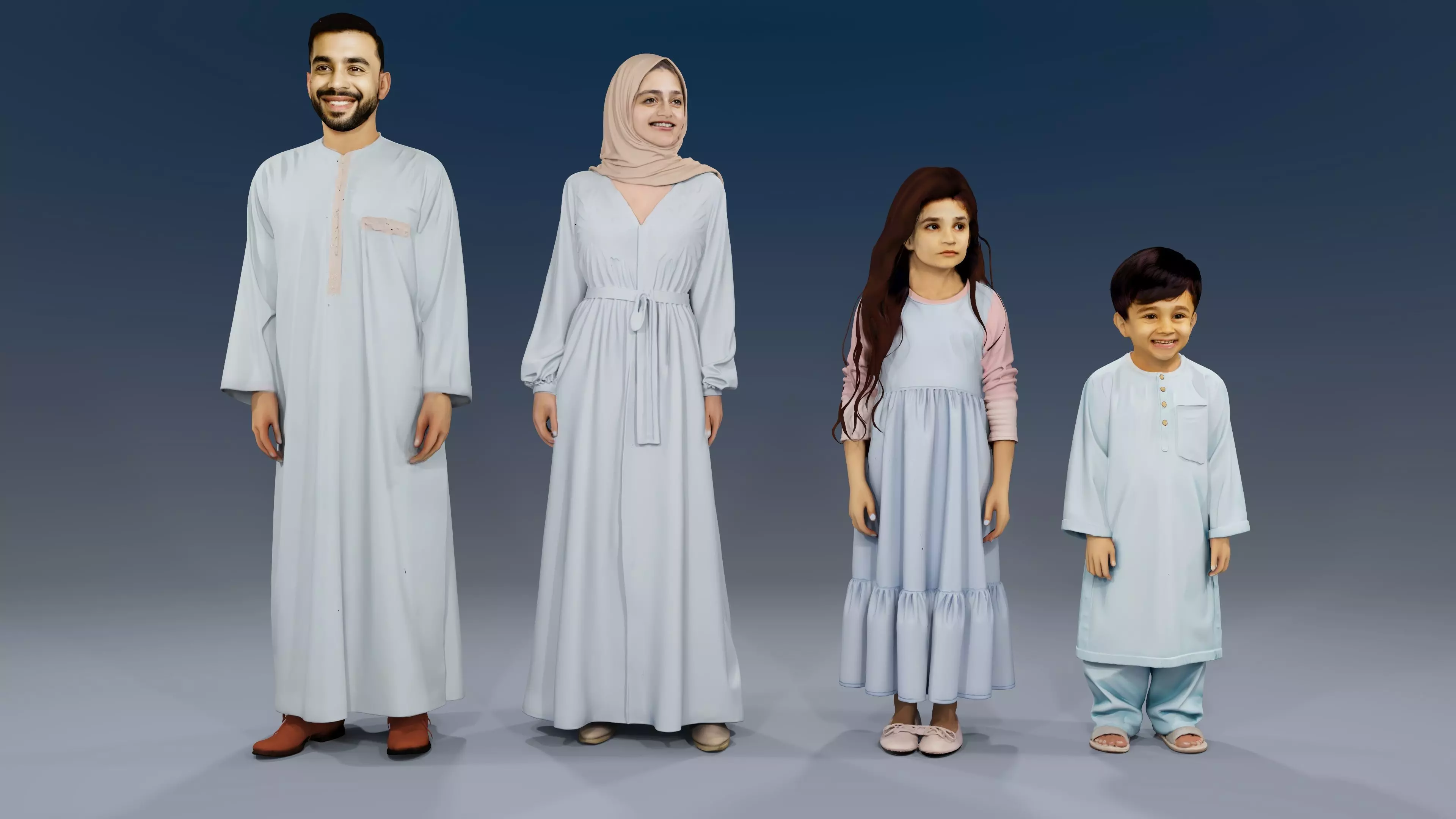 Walking people 01 and Standing People 01 3D Model Collection_7