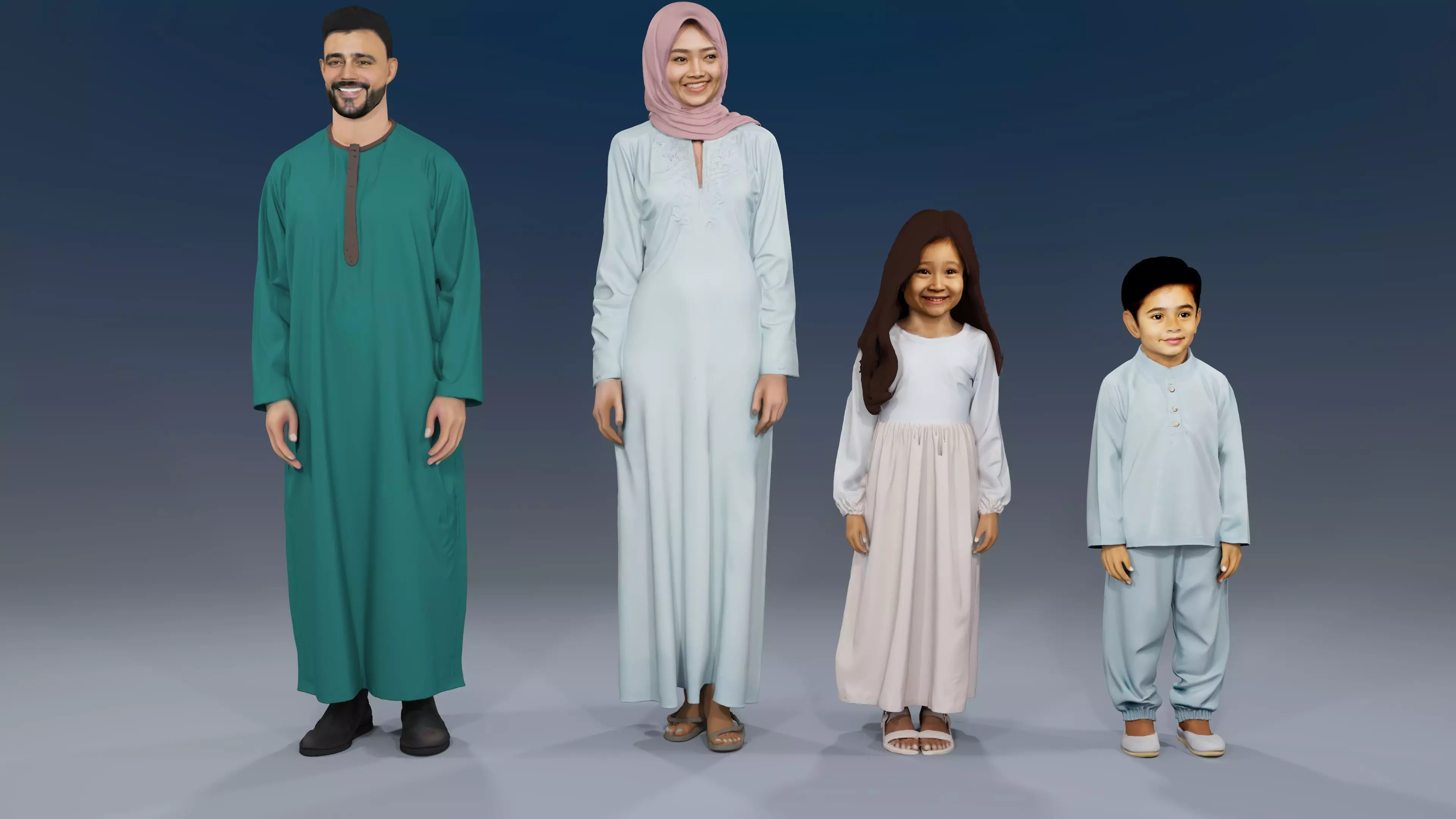 Walking people 01 and Standing People 01 3D Model Collection_8